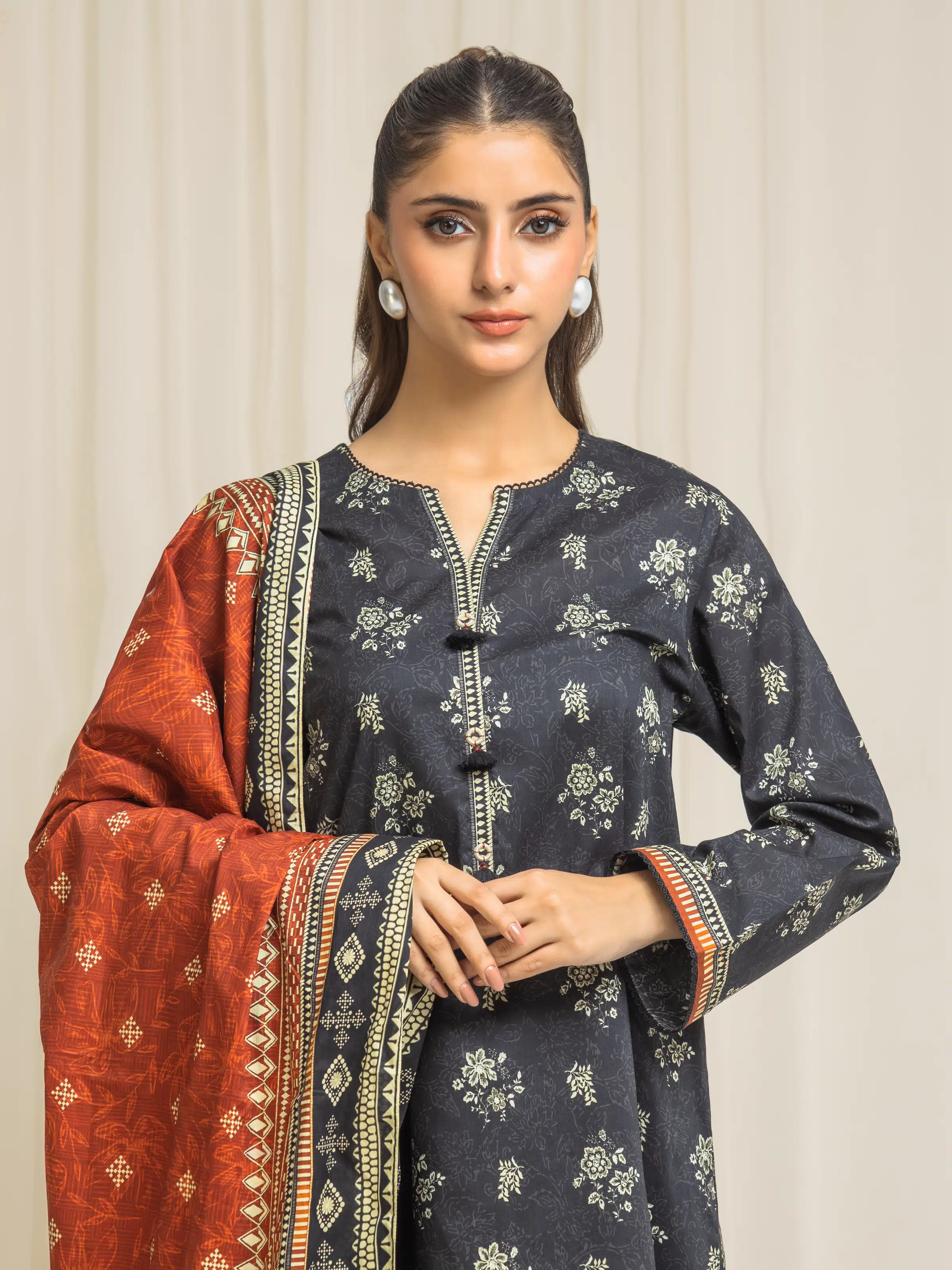 Printed Lawn Suit - EWU6A1-35286-3P - Image 2