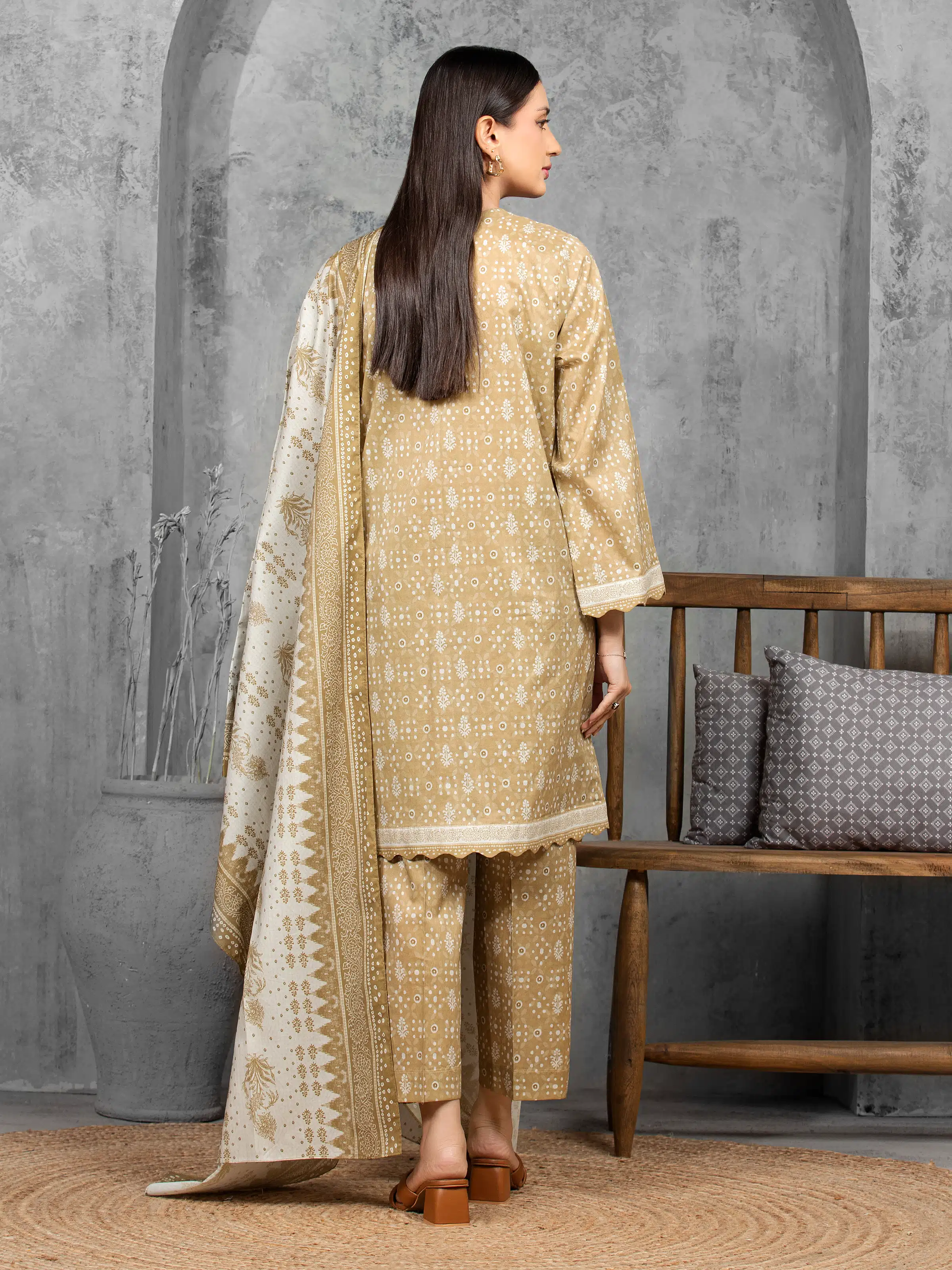 Printed Lawn Suit - EWU6A1-36519-3P - Image 6