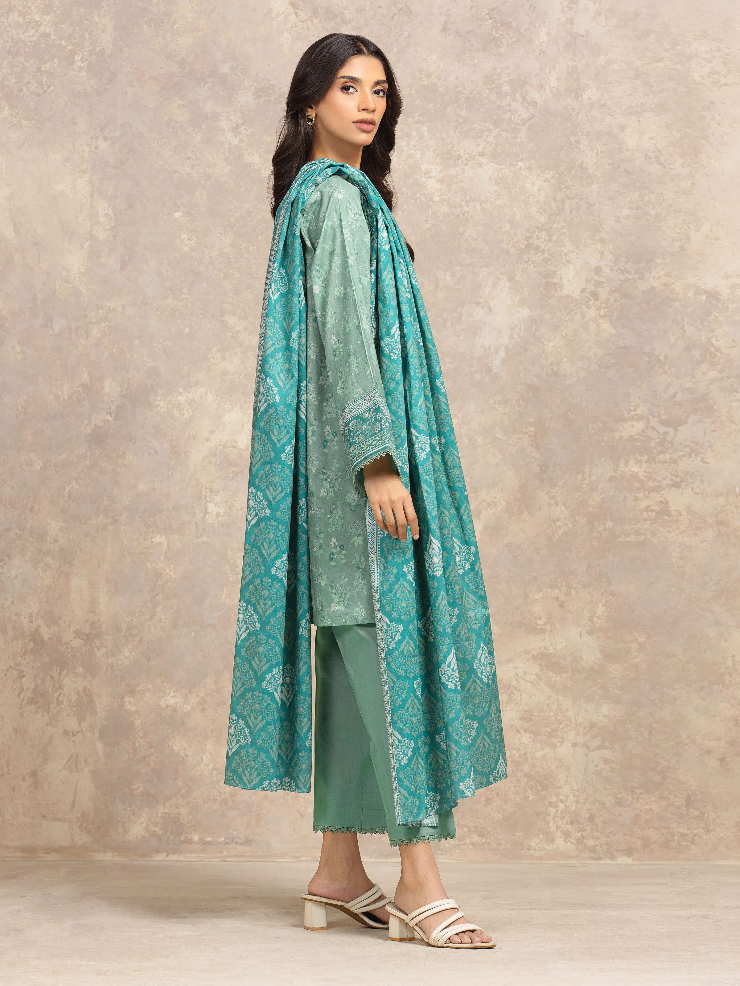 Printed Lawn Suit - EWU6A1-36524-3P - Image 5