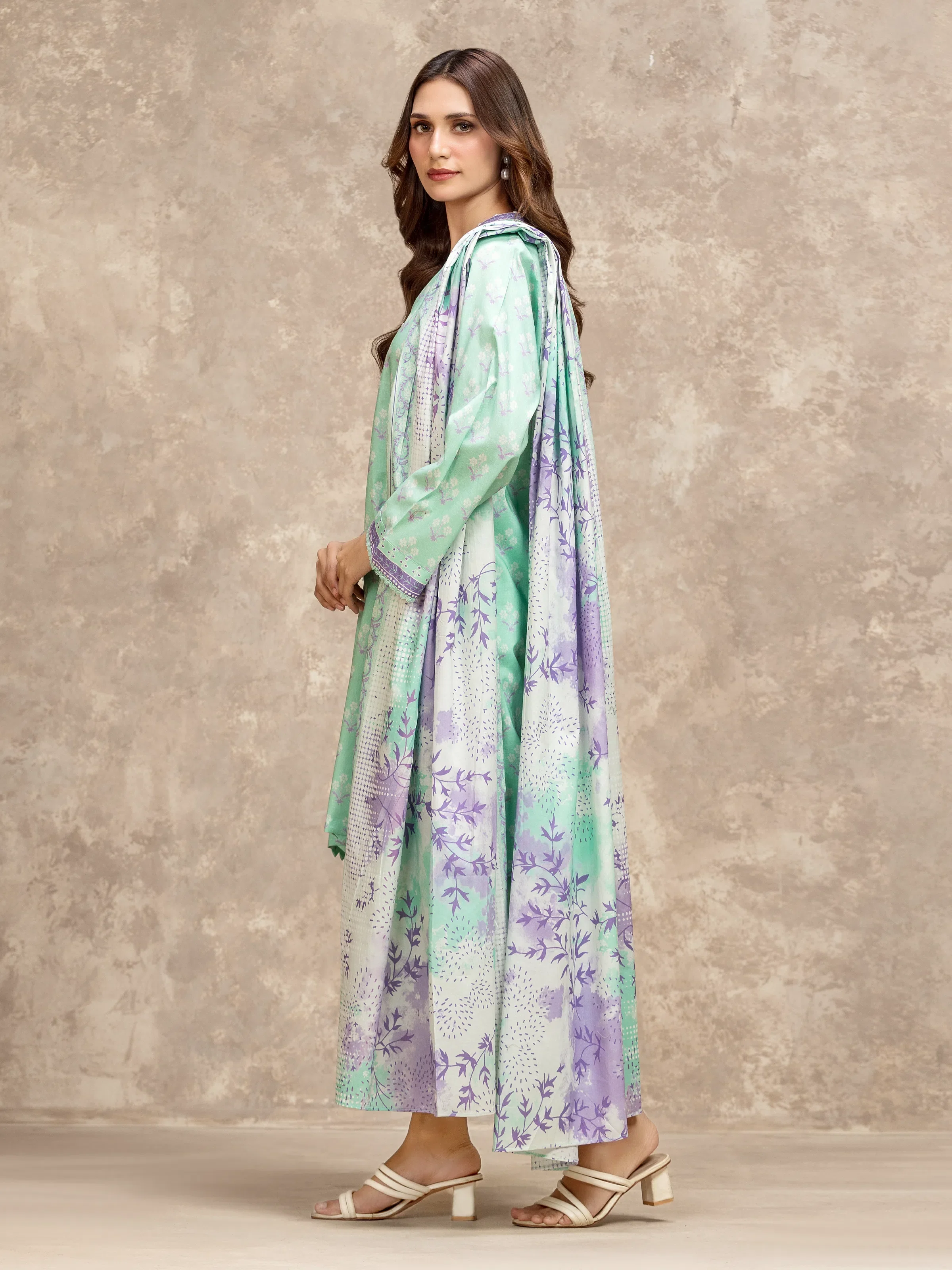 Printed Lawn Suit - EWU6A1-36526-3P - Image 5