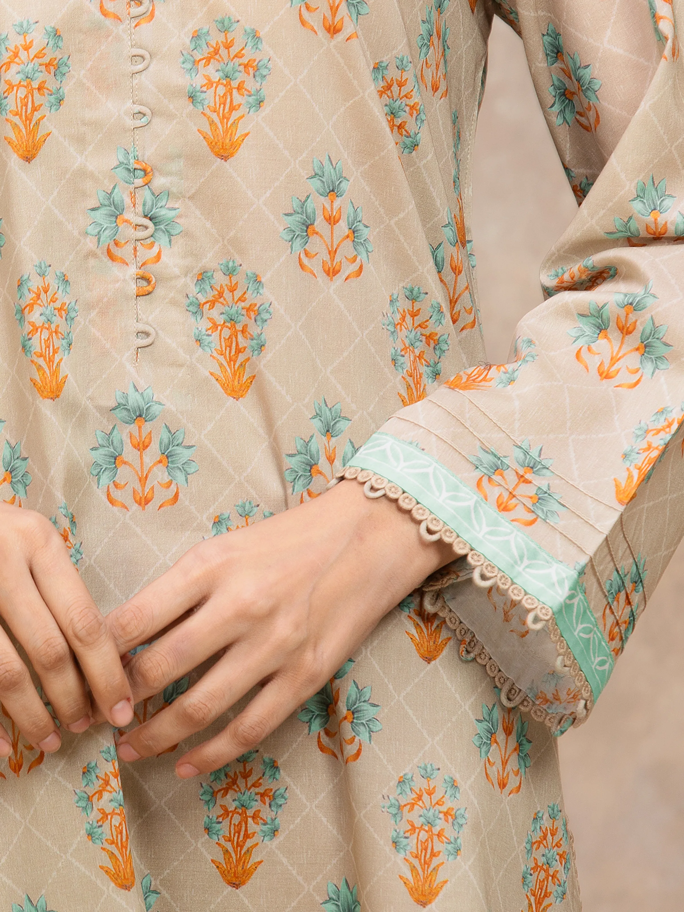 Printed Lawn Suit - EWU6A1-36548-3P - Image 3