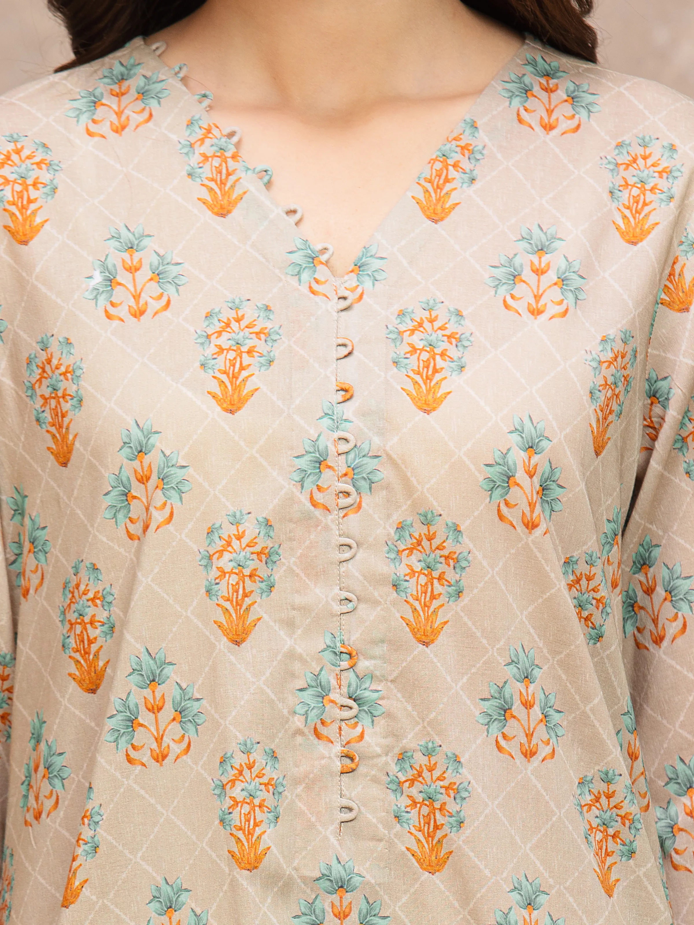 Printed Lawn Suit - EWU6A1-36548-3P - Image 4
