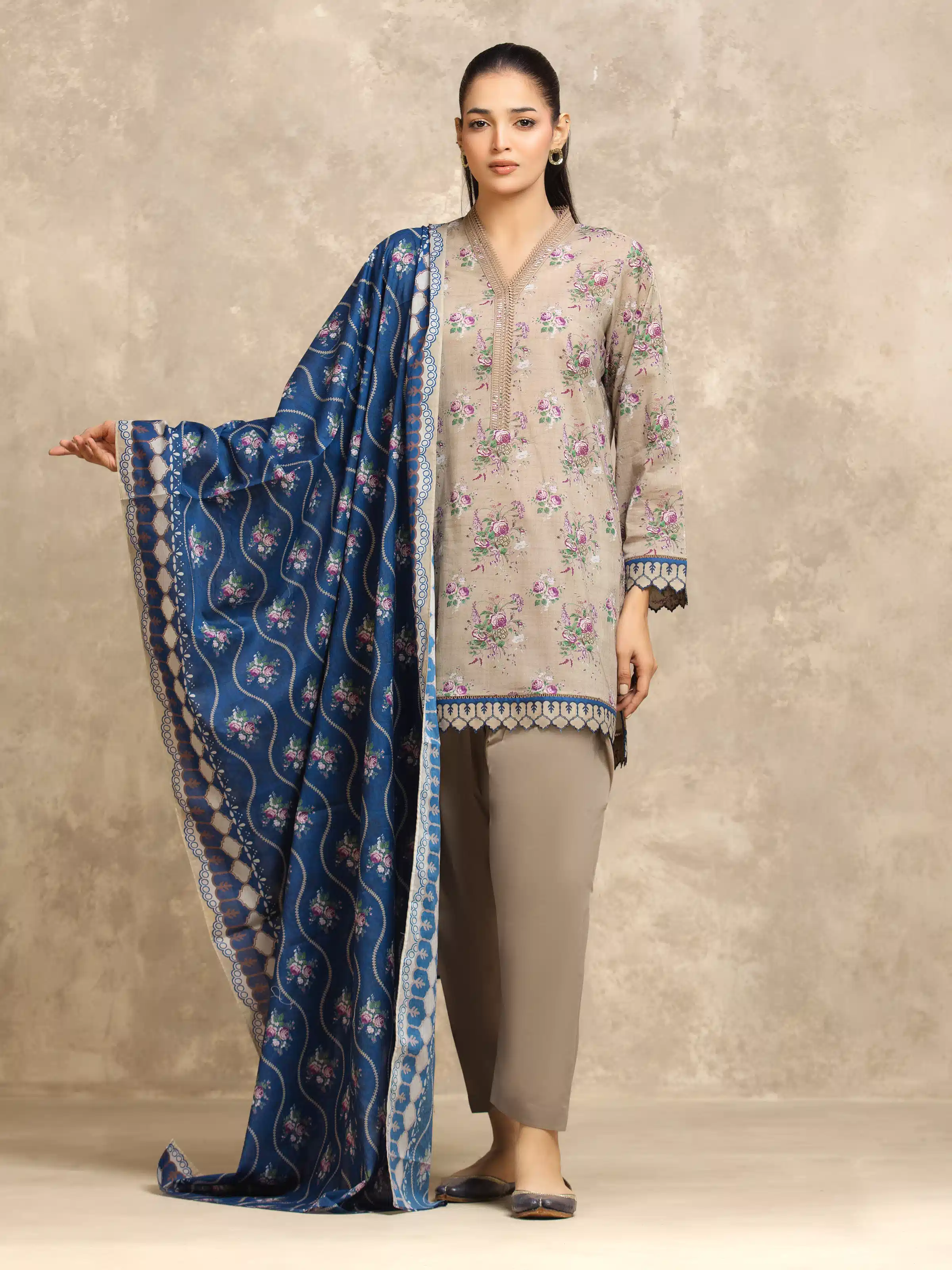 Printed Lawn Suit - EWU6A1-36558-3P