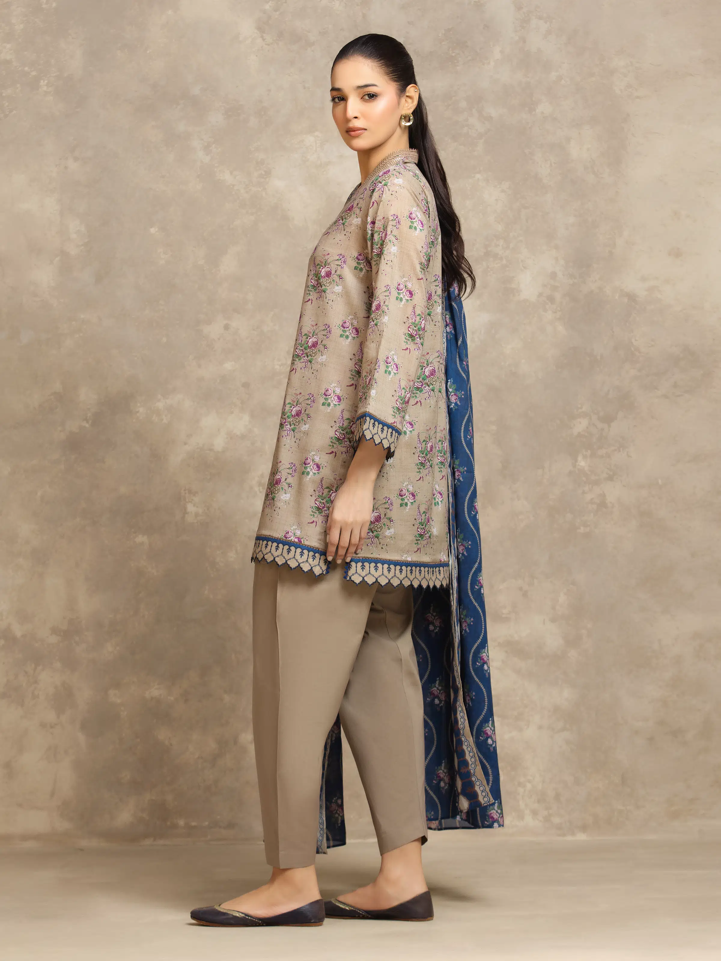 Printed Lawn Suit - EWU6A1-36558-3P - Image 5