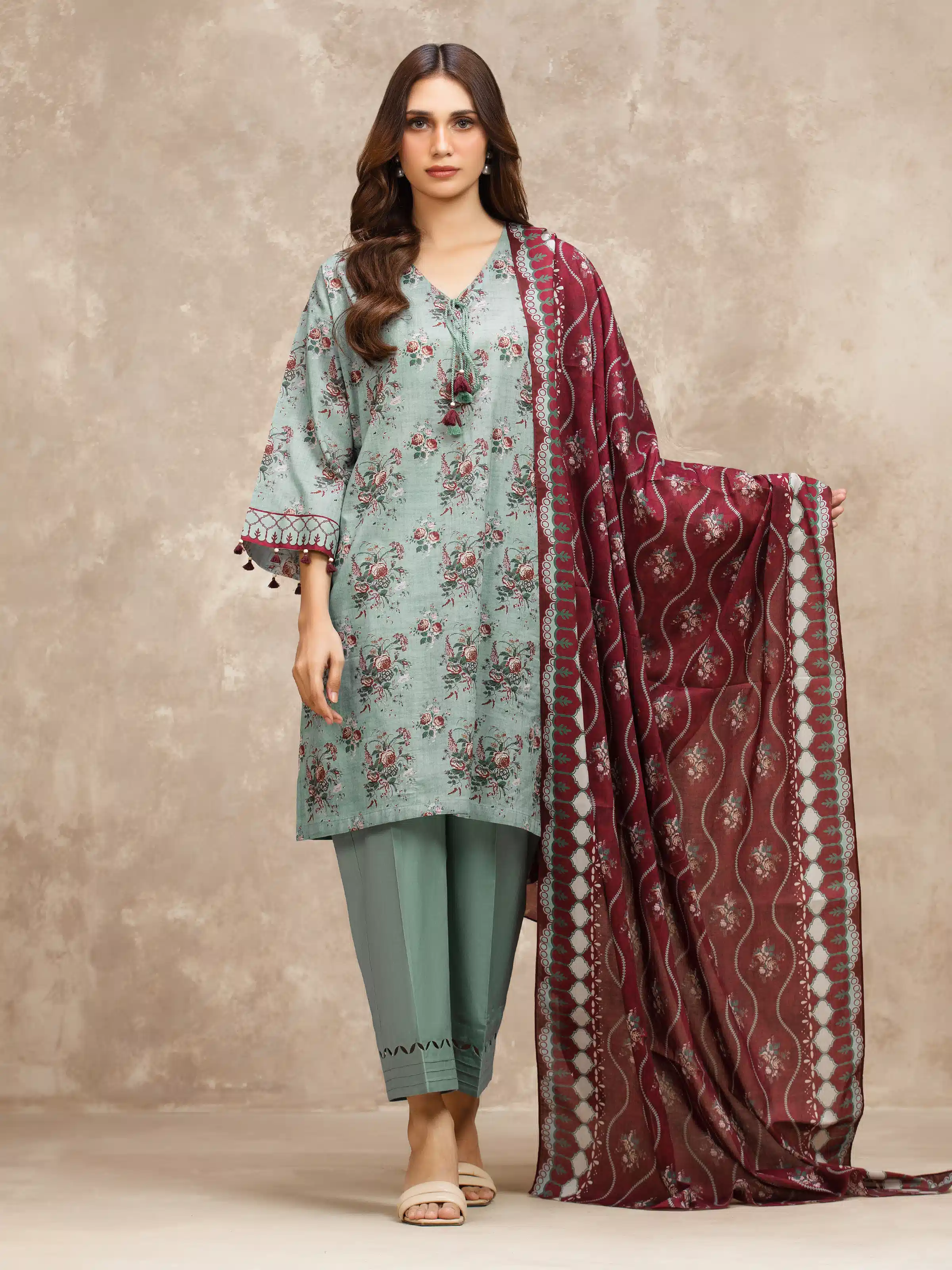 Printed Lawn Suit - EWU6A1-36559-3P