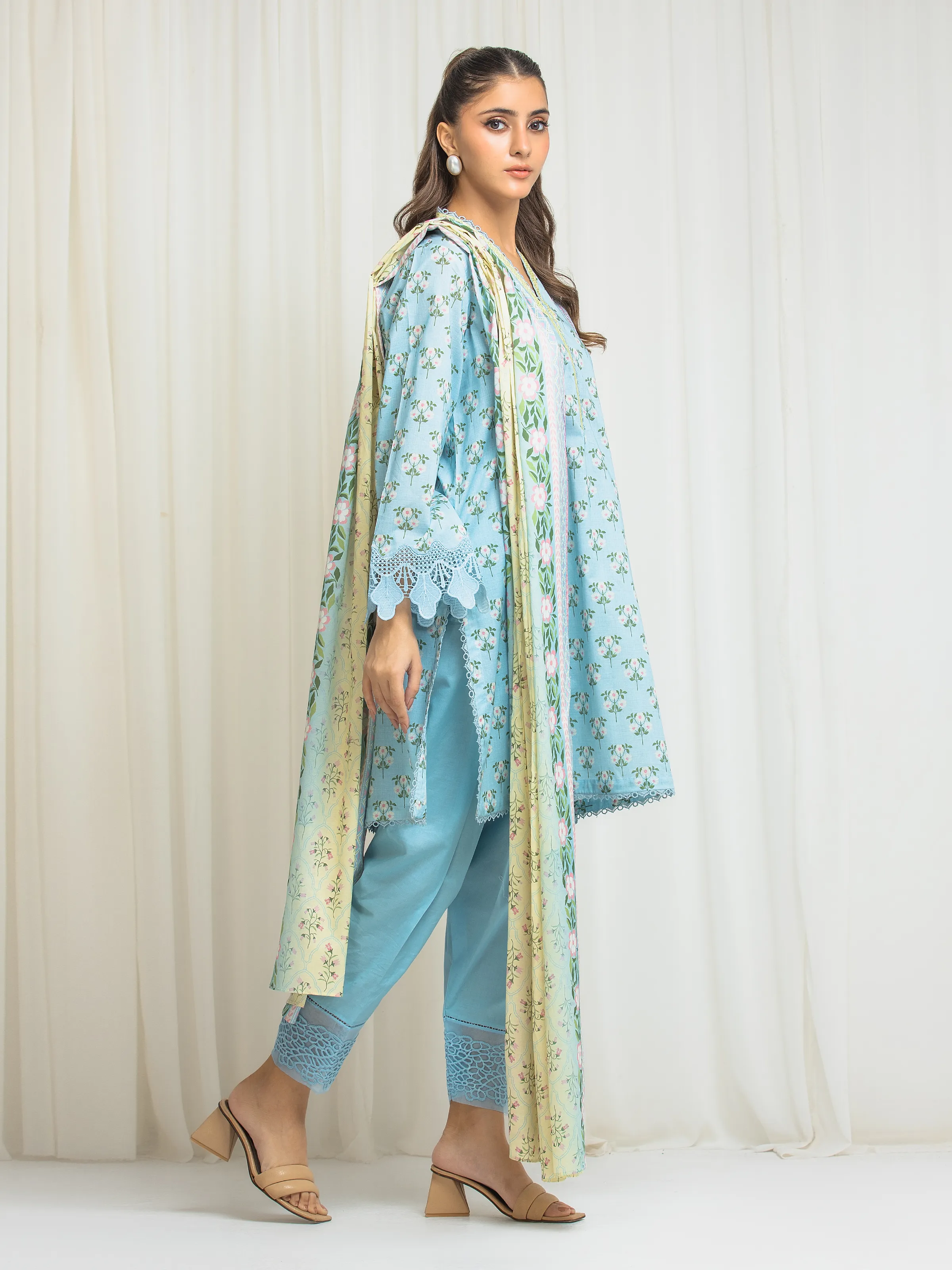 Printed Lawn Suit - EWU6A1-36569-3P - Image 5