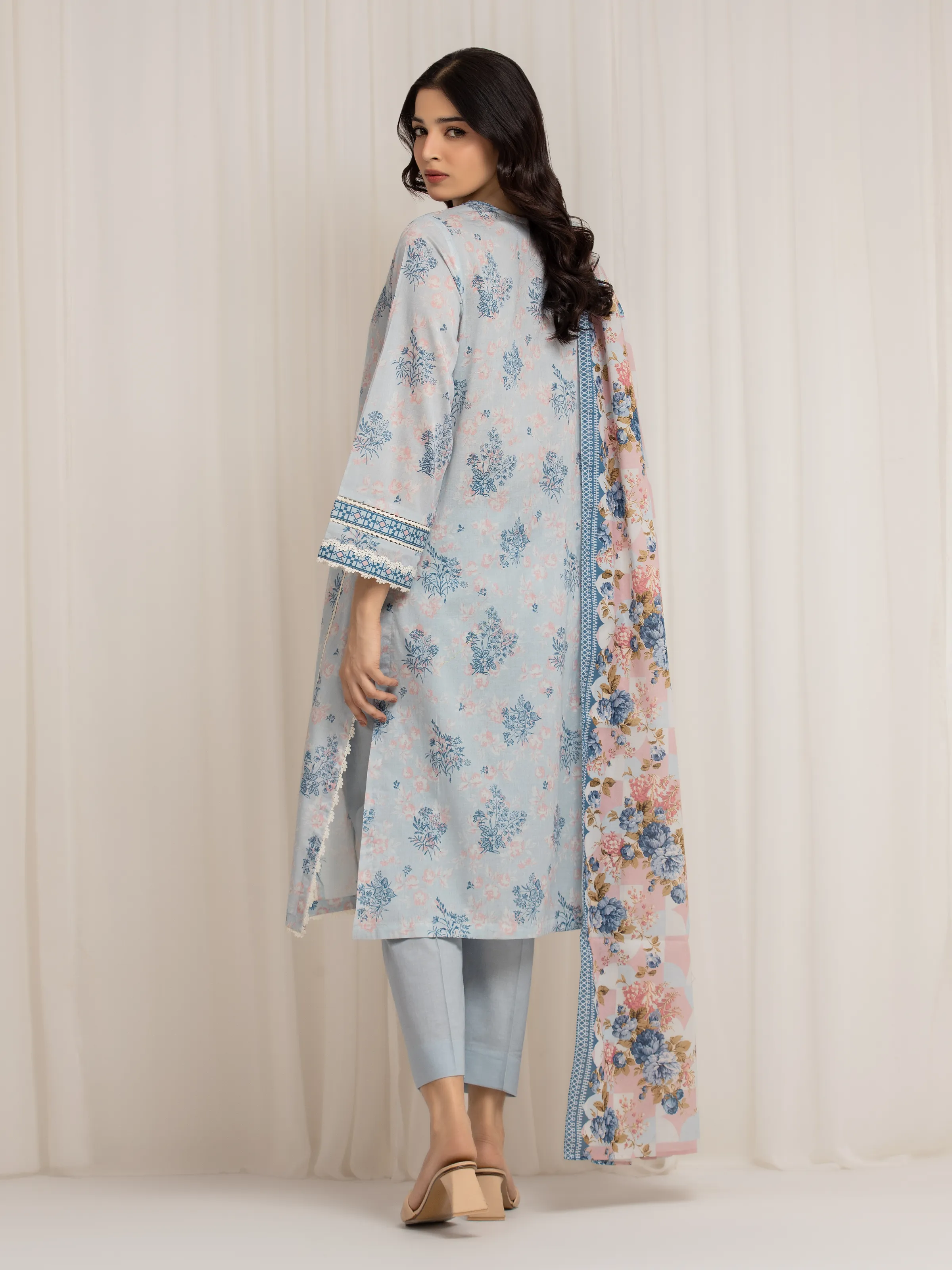 Printed Lawn Suit - EWU6A1-36572-3P - Image 6