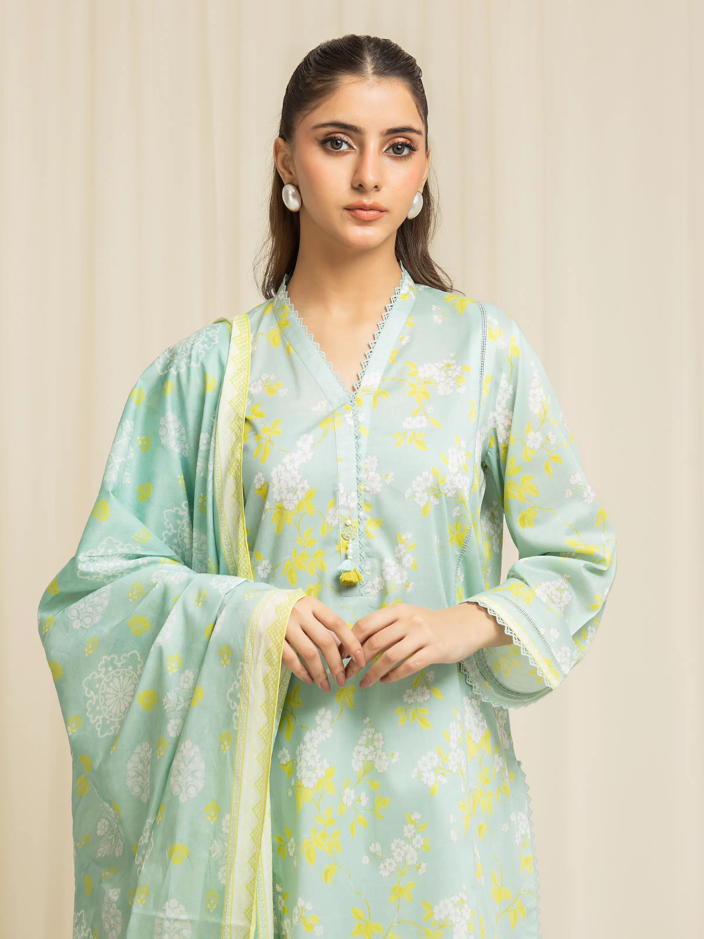 Printed Lawn Suit - EWU6A1-36581-3P - Image 2
