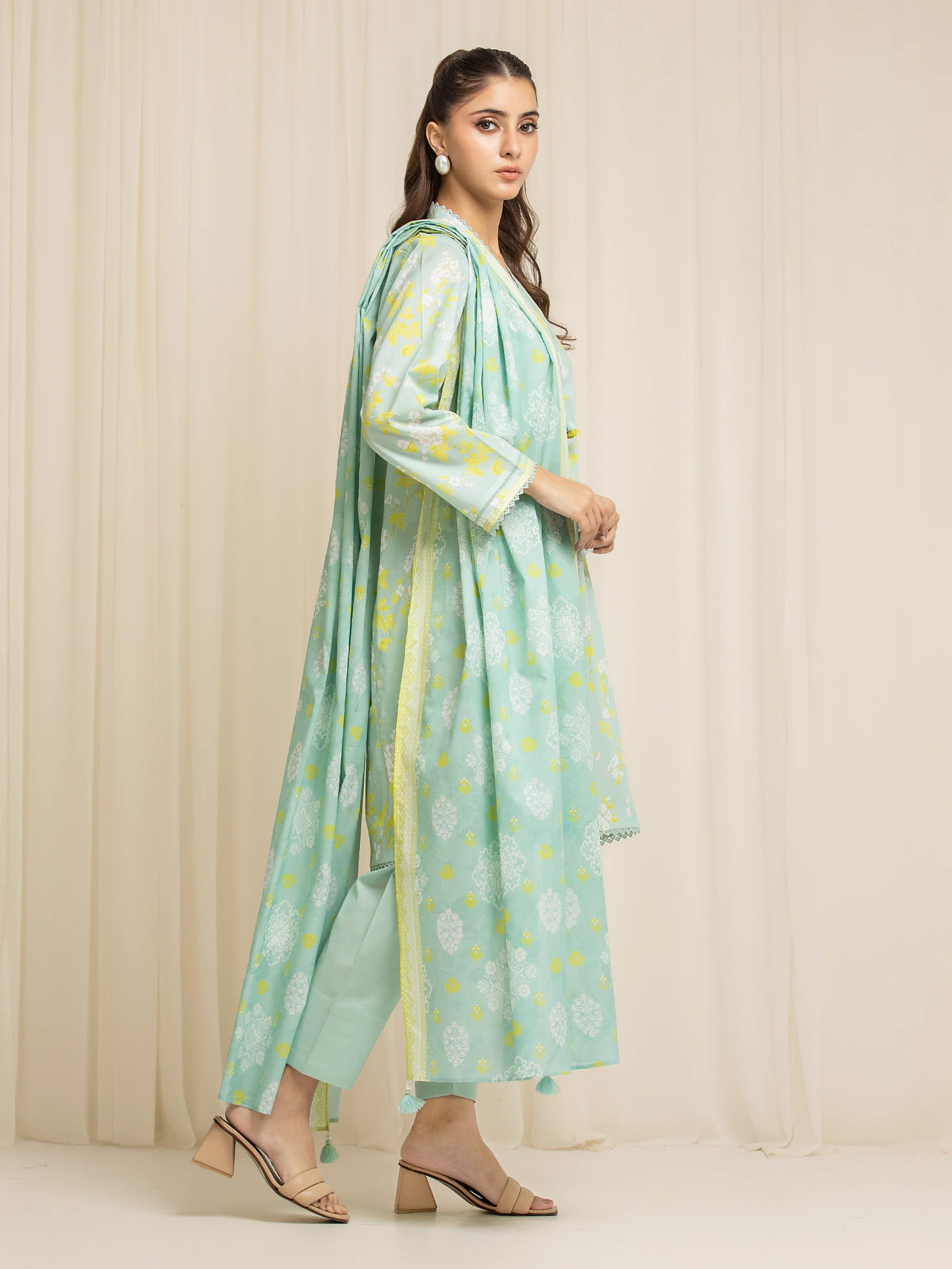 Printed Lawn Suit - EWU6A1-36581-3P - Image 5