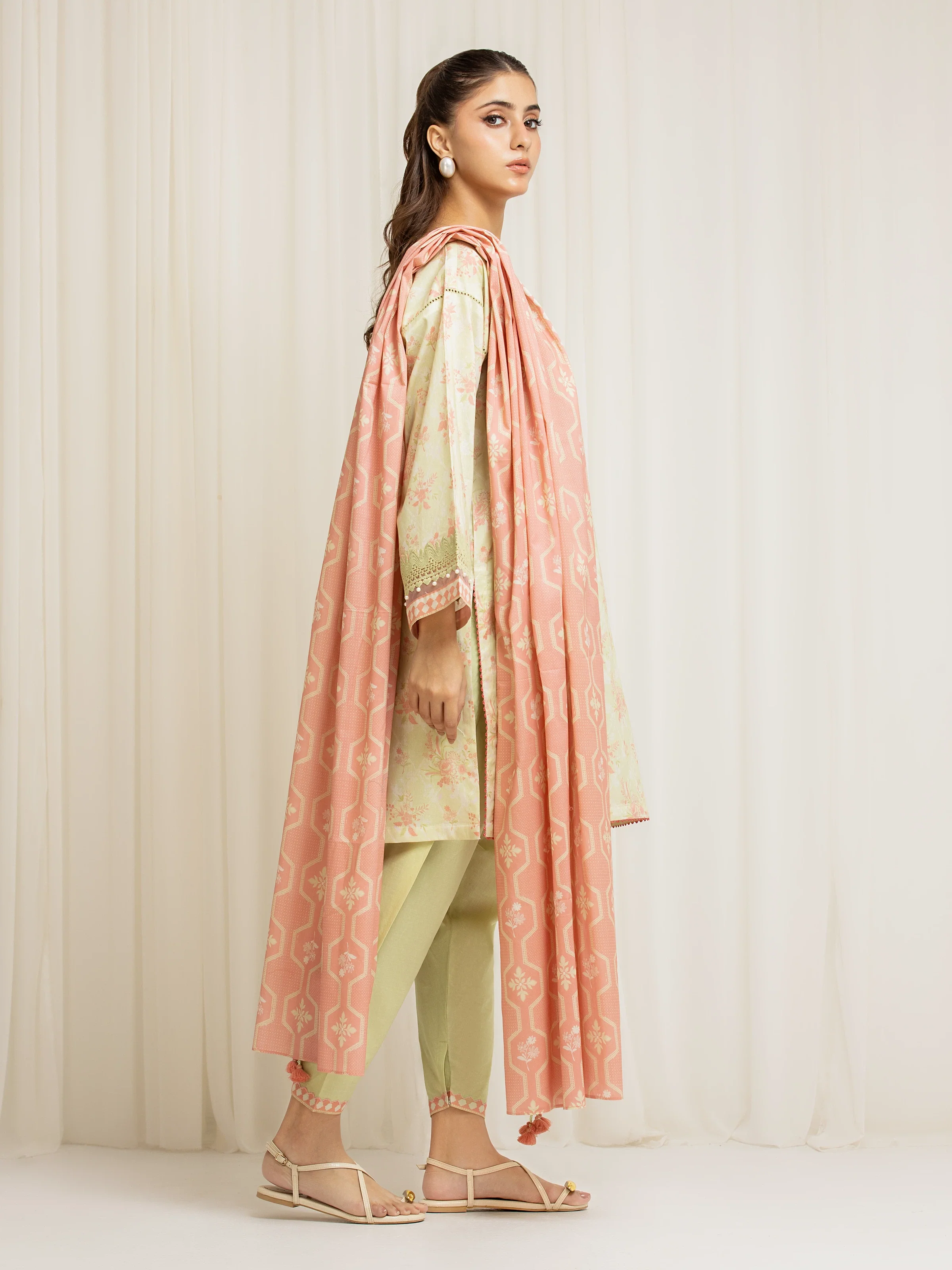 Printed Lawn Suit - EWU6A1-36583-3P - Image 5