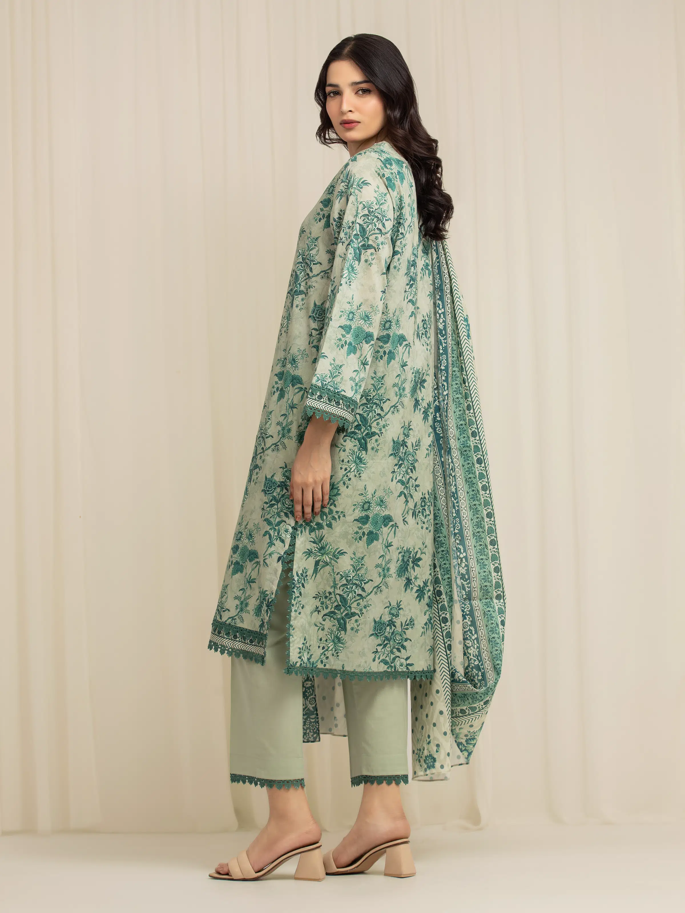 Printed Lawn Suit - EWU6A1-36585-3P - Image 5