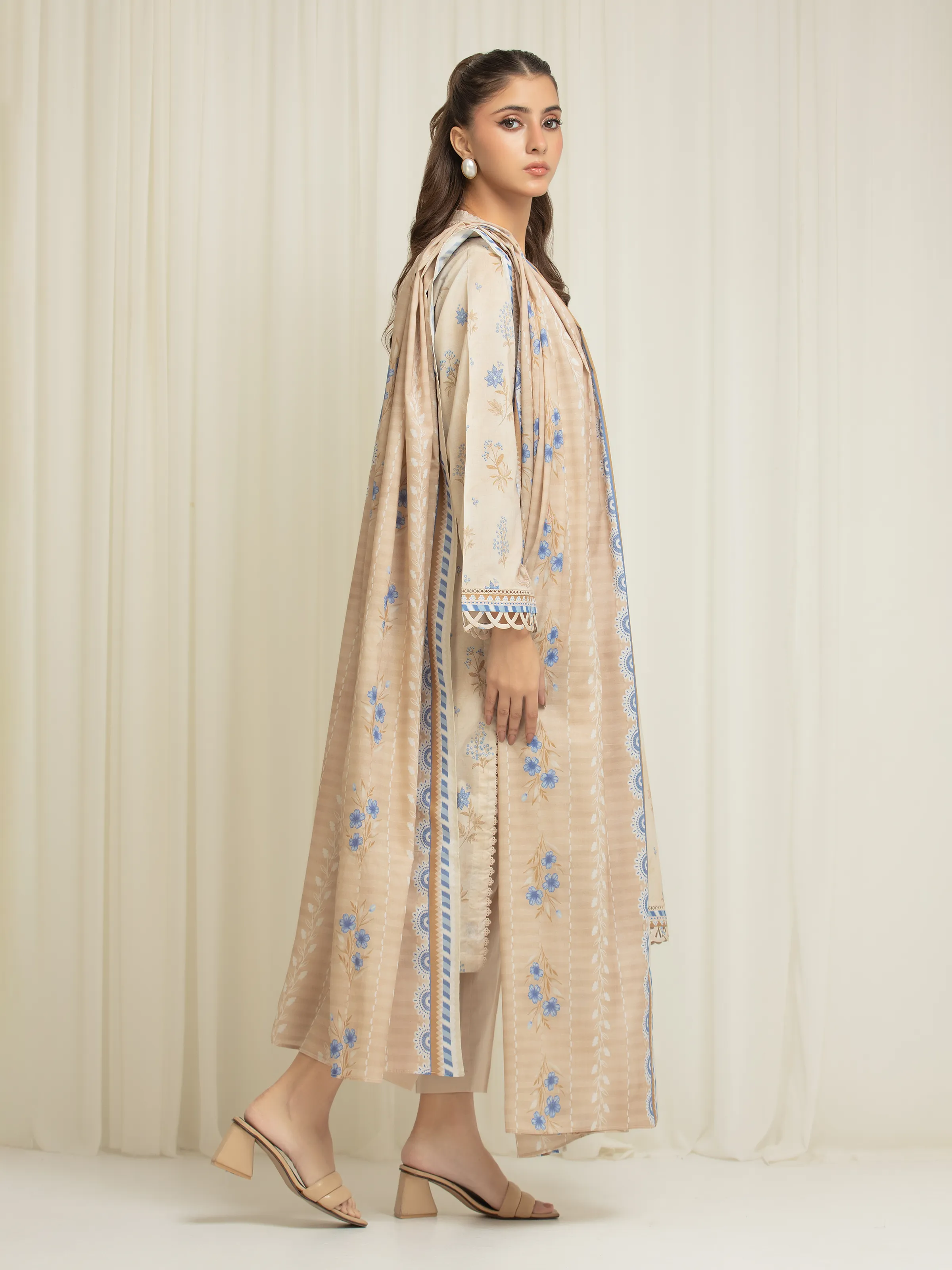 Printed Lawn Suit - EWU6A1-36589-3P - Image 5