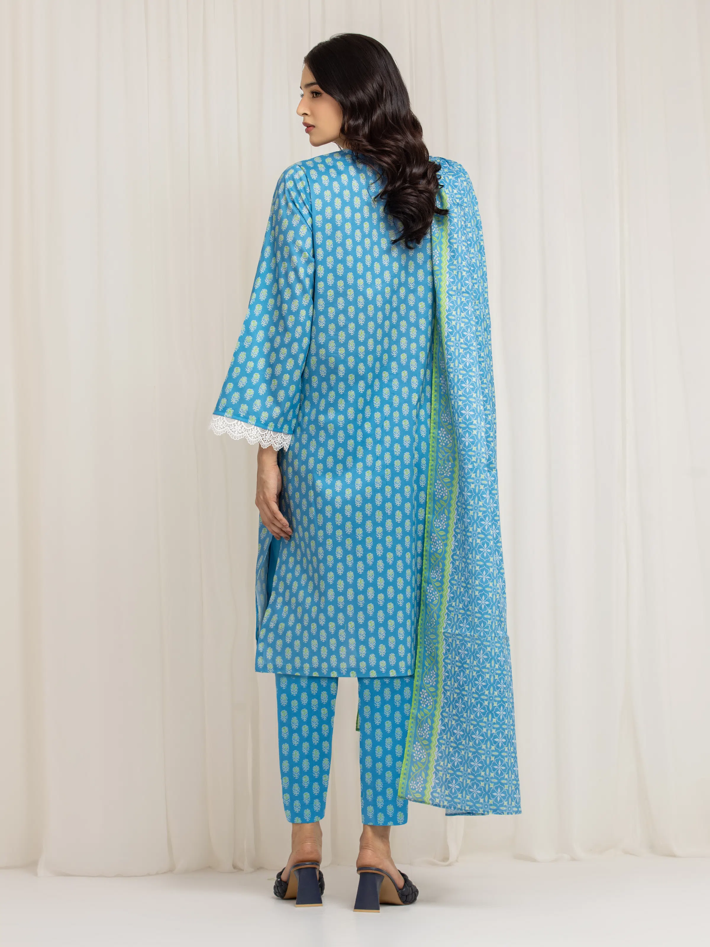 Printed Lawn Suit - EWU6A1-36592-3P - Image 6