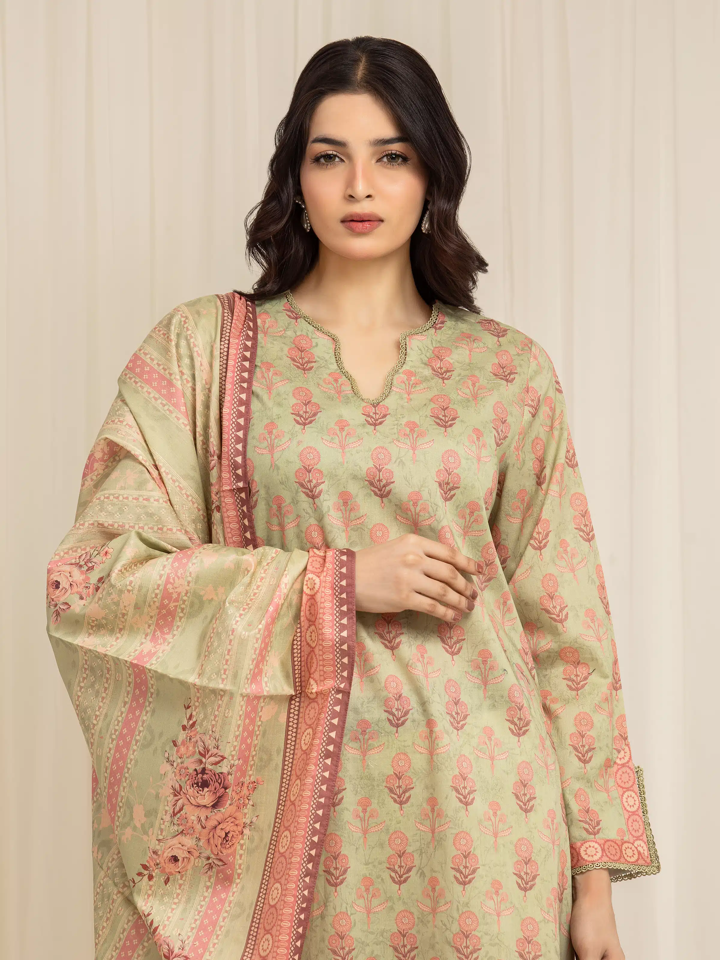 Printed Lawn Suit - EWU6A1-36595-3P - Image 2
