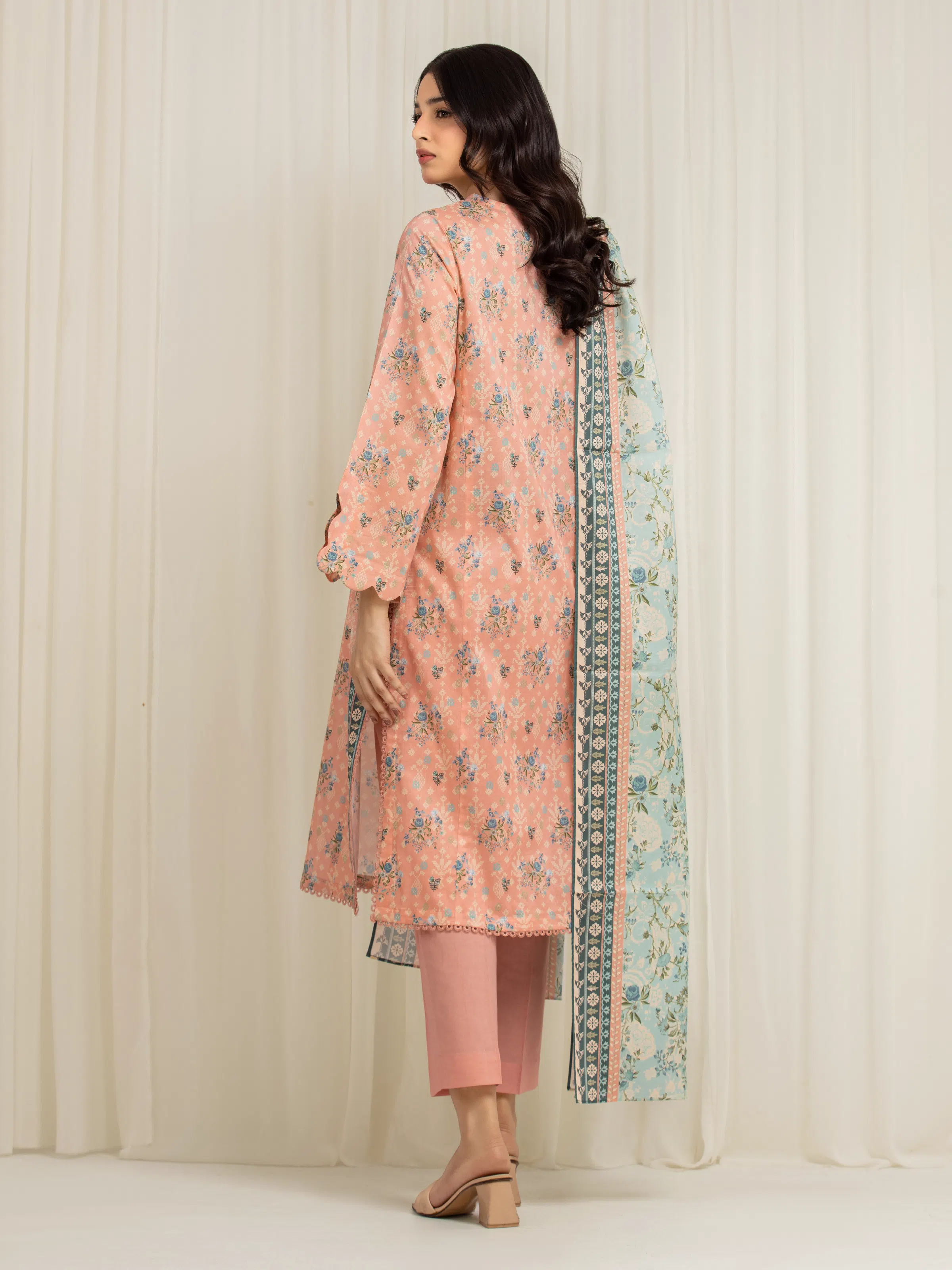 Printed Lawn Suit - EWU6A1-36596-3P - Image 6