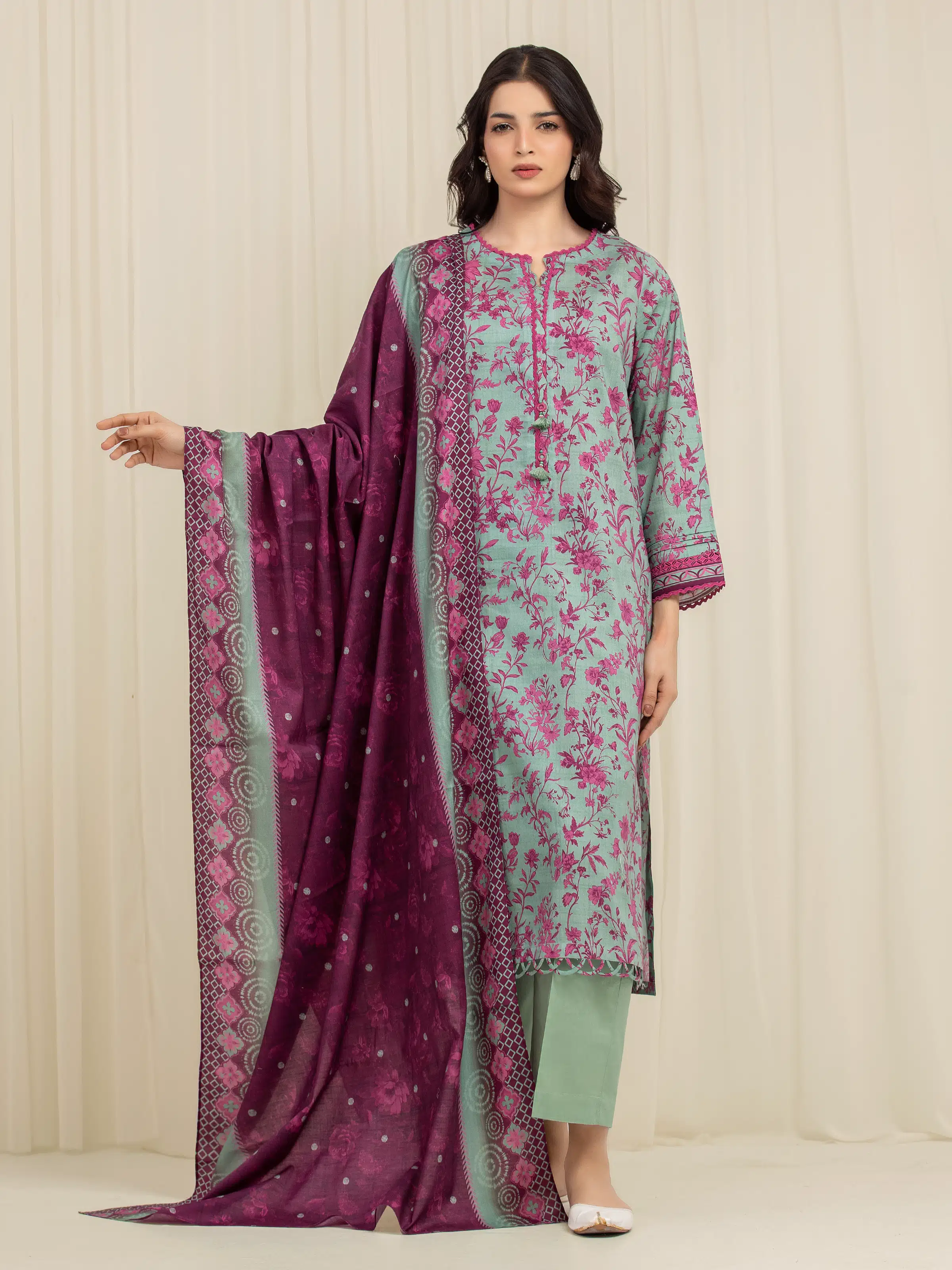 Printed Lawn Suit - EWU6A1-36597-3P