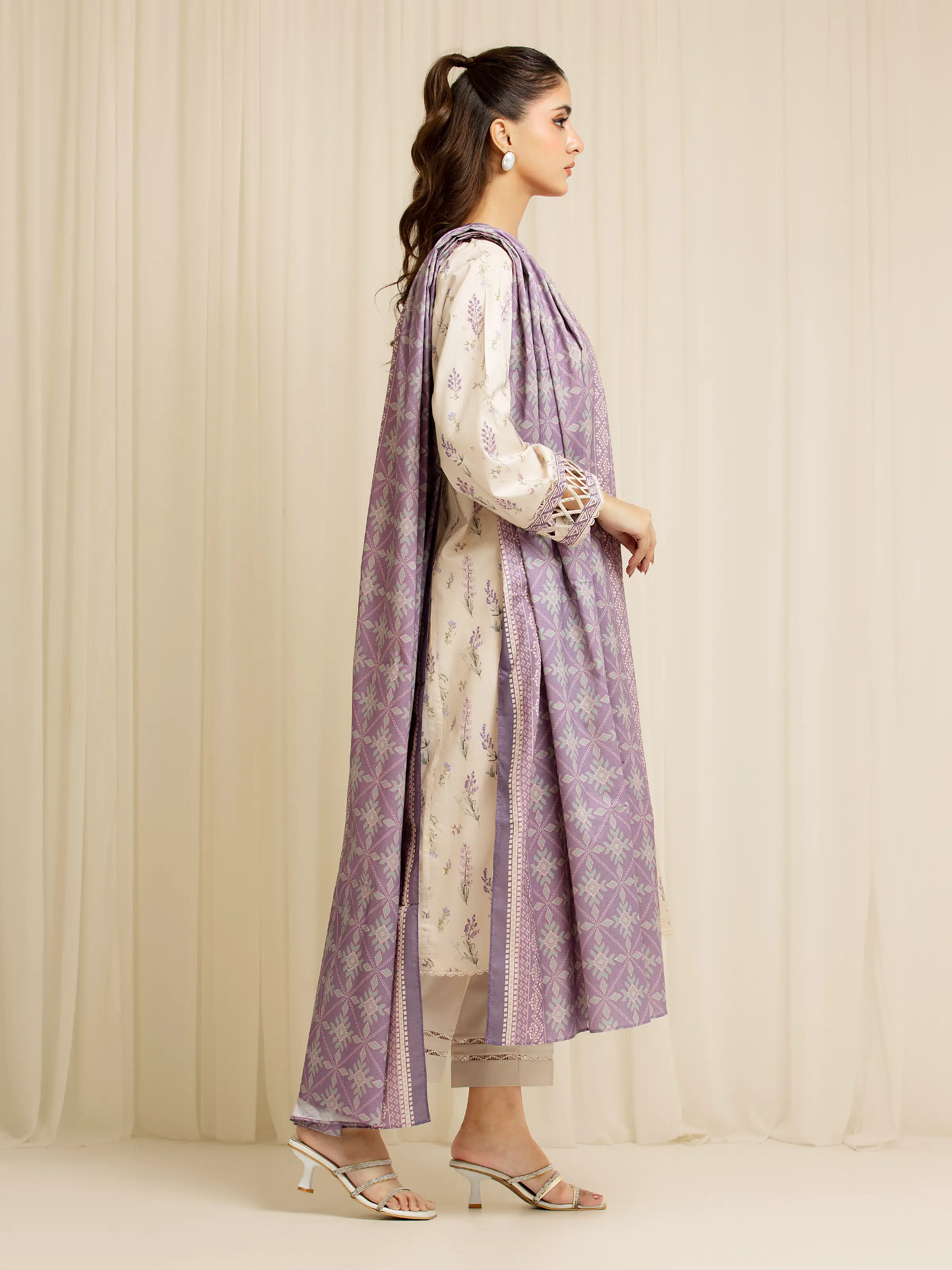 Printed Lawn Suit - EWU6A1-36598-3P - Image 5