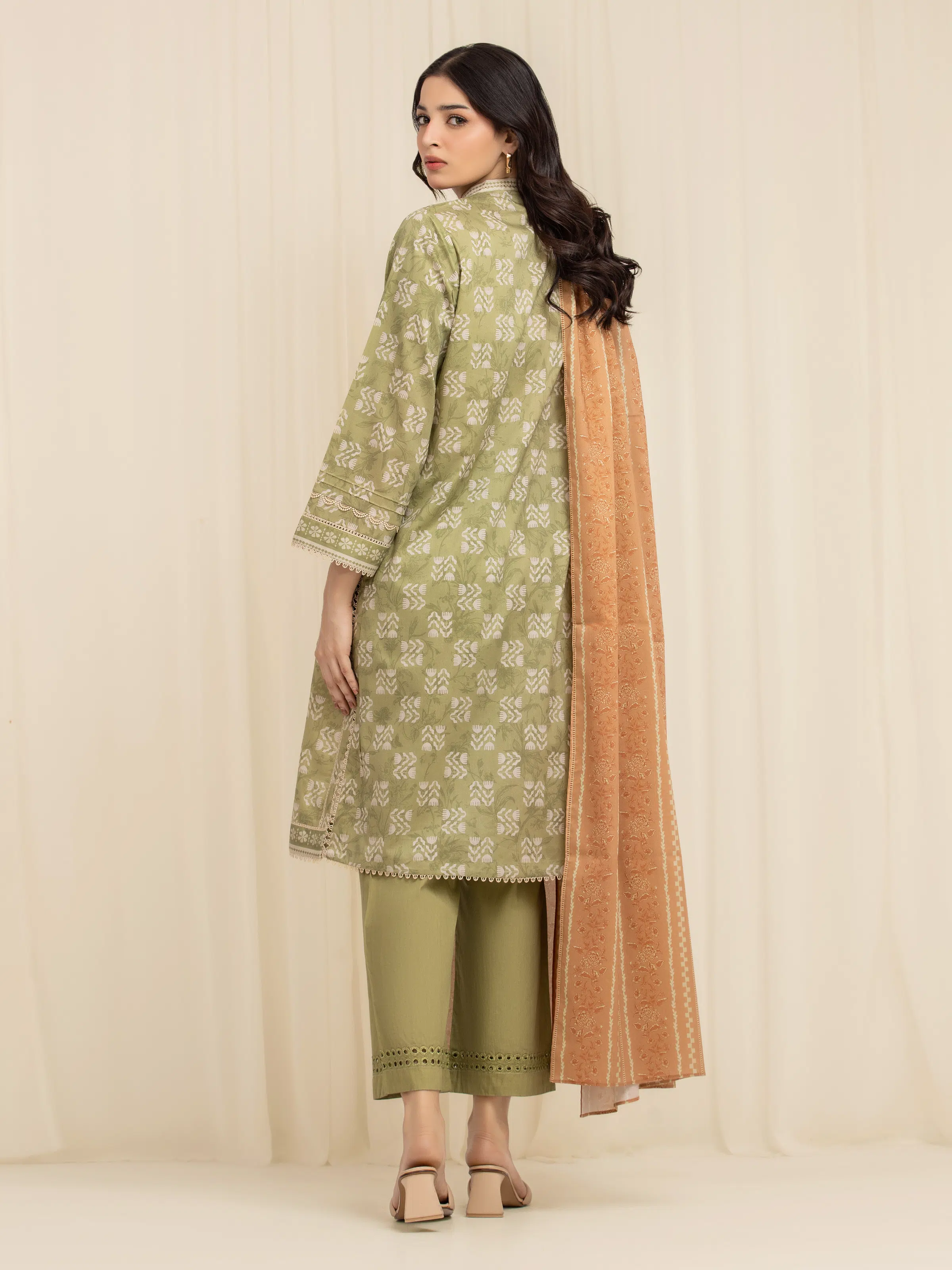 Printed Lawn Suit - EWU6A1-36604-3P - Image 5