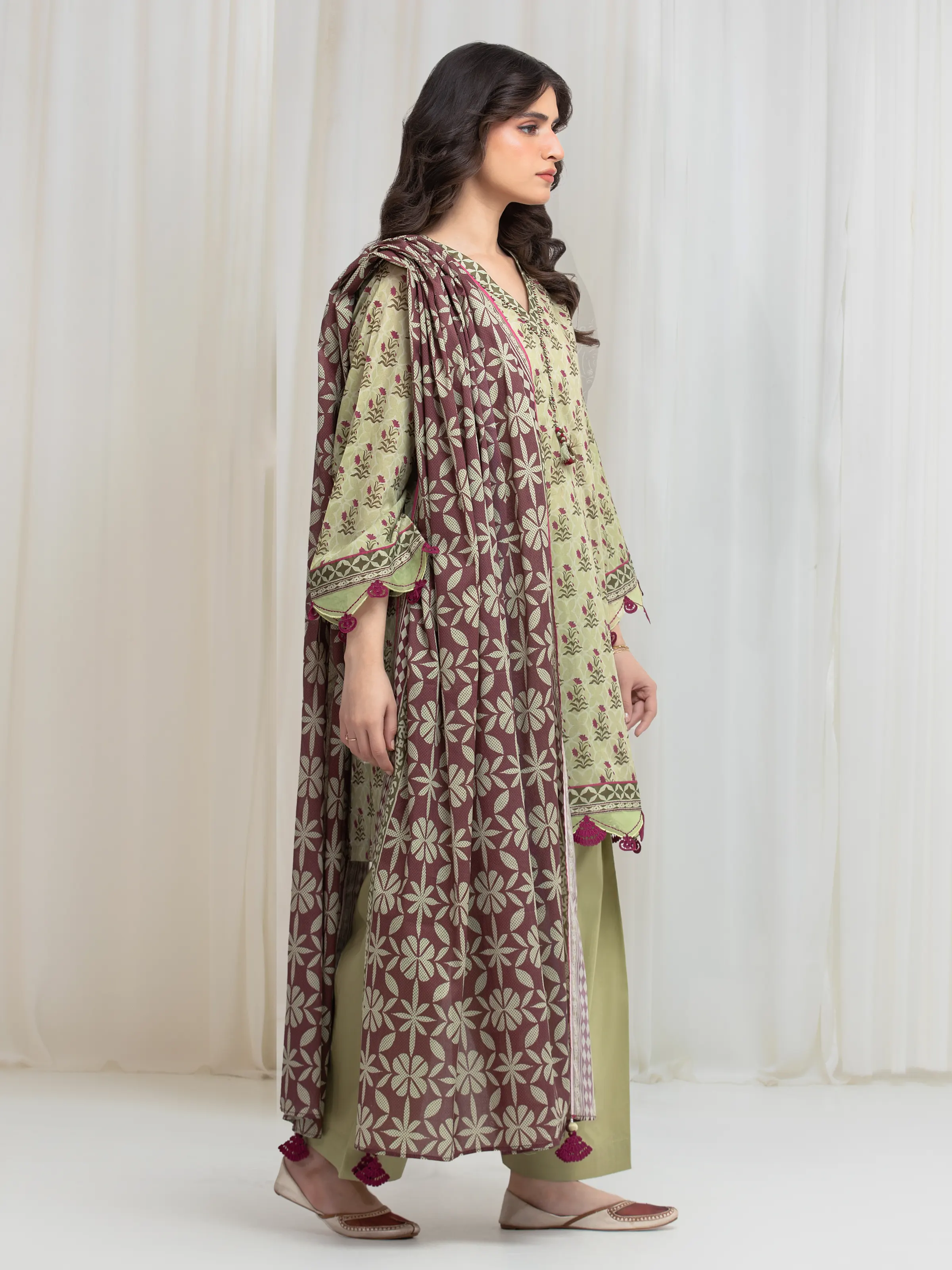 Printed Lawn Suit - EWU6A1-36643-3P - Image 5
