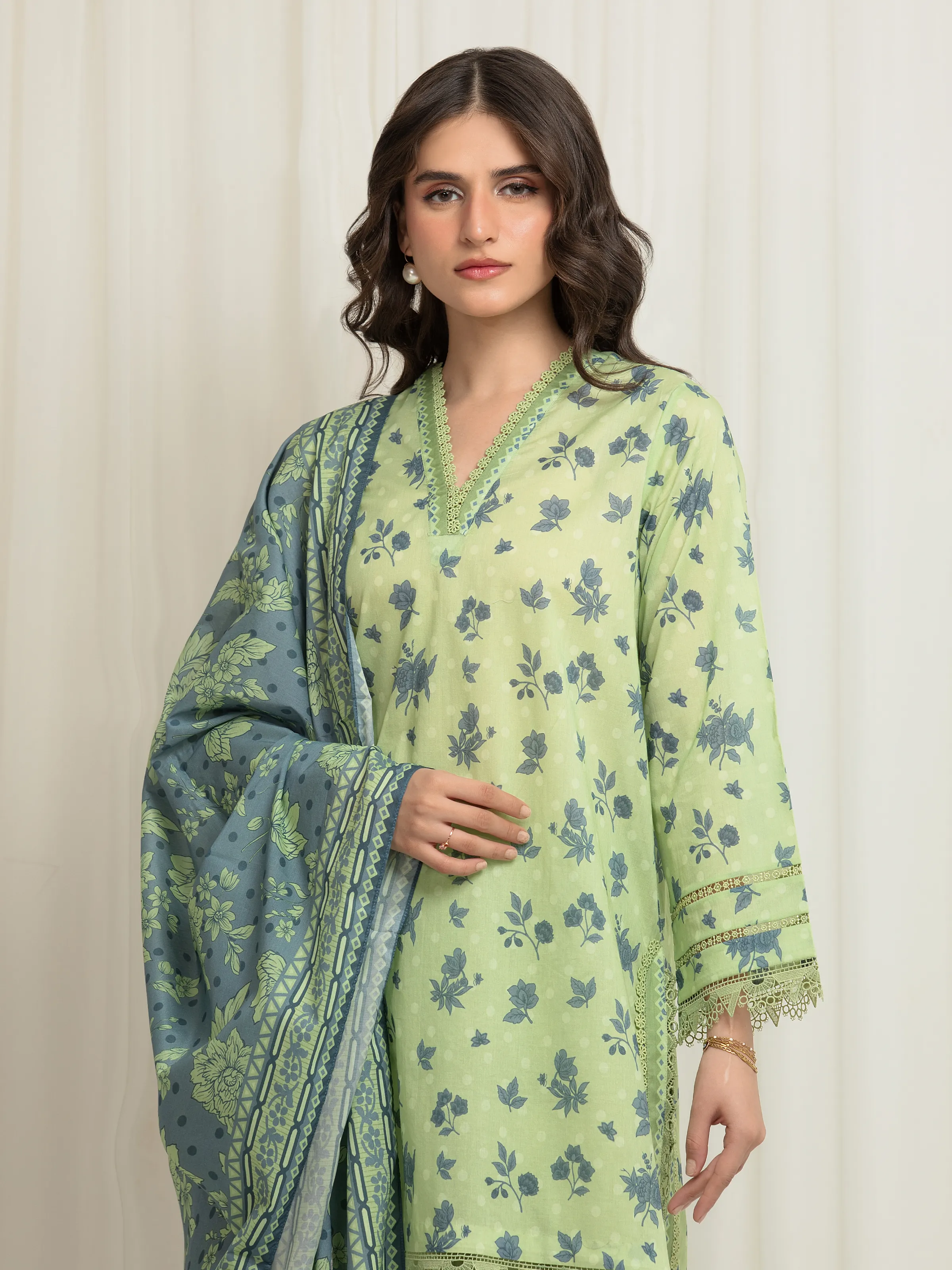 Printed Lawn Suit - EWU6A1-36650-3P - Image 2
