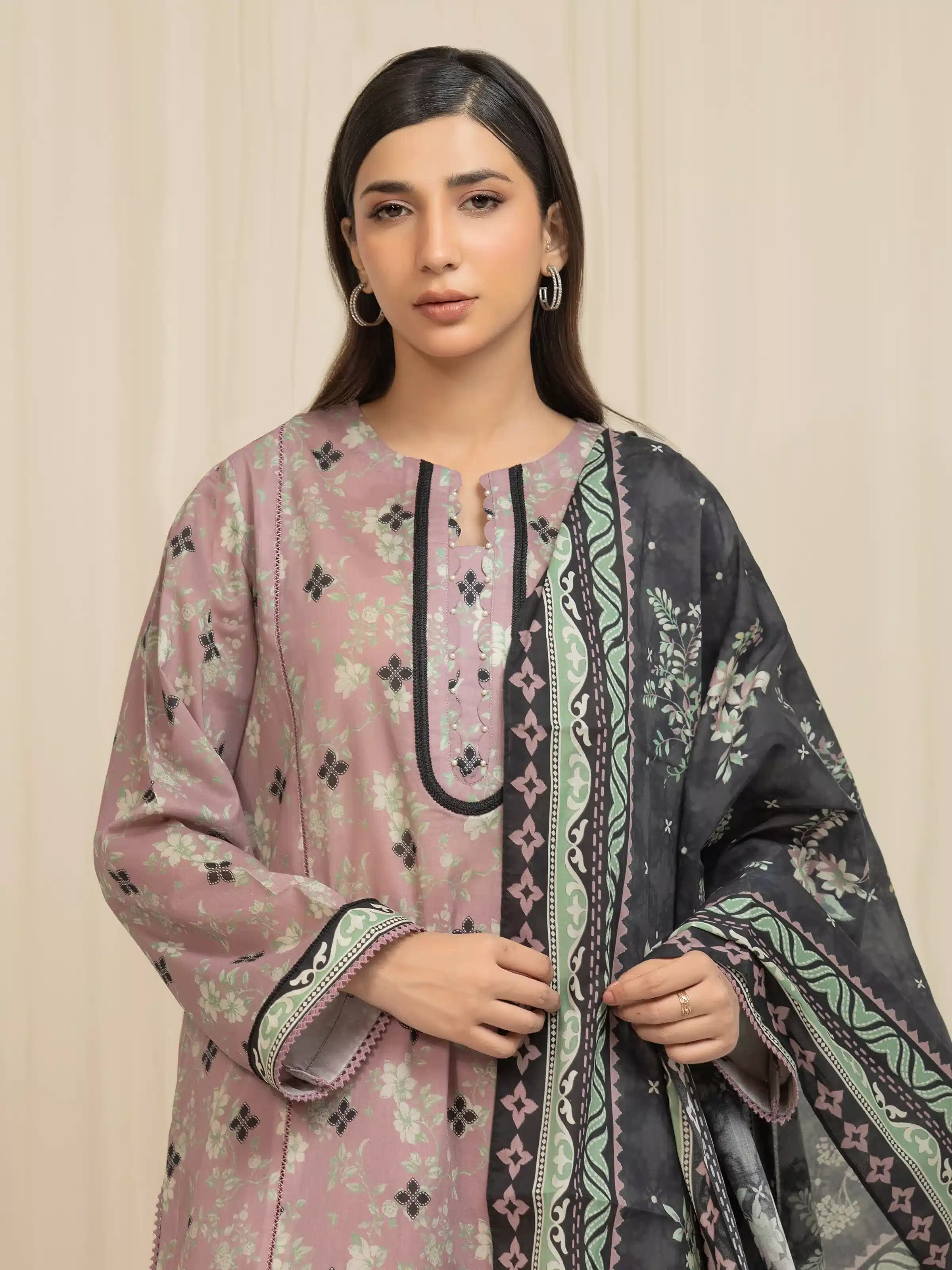 Printed Lawn Suit - EWU6A1-36657-3P - Image 2