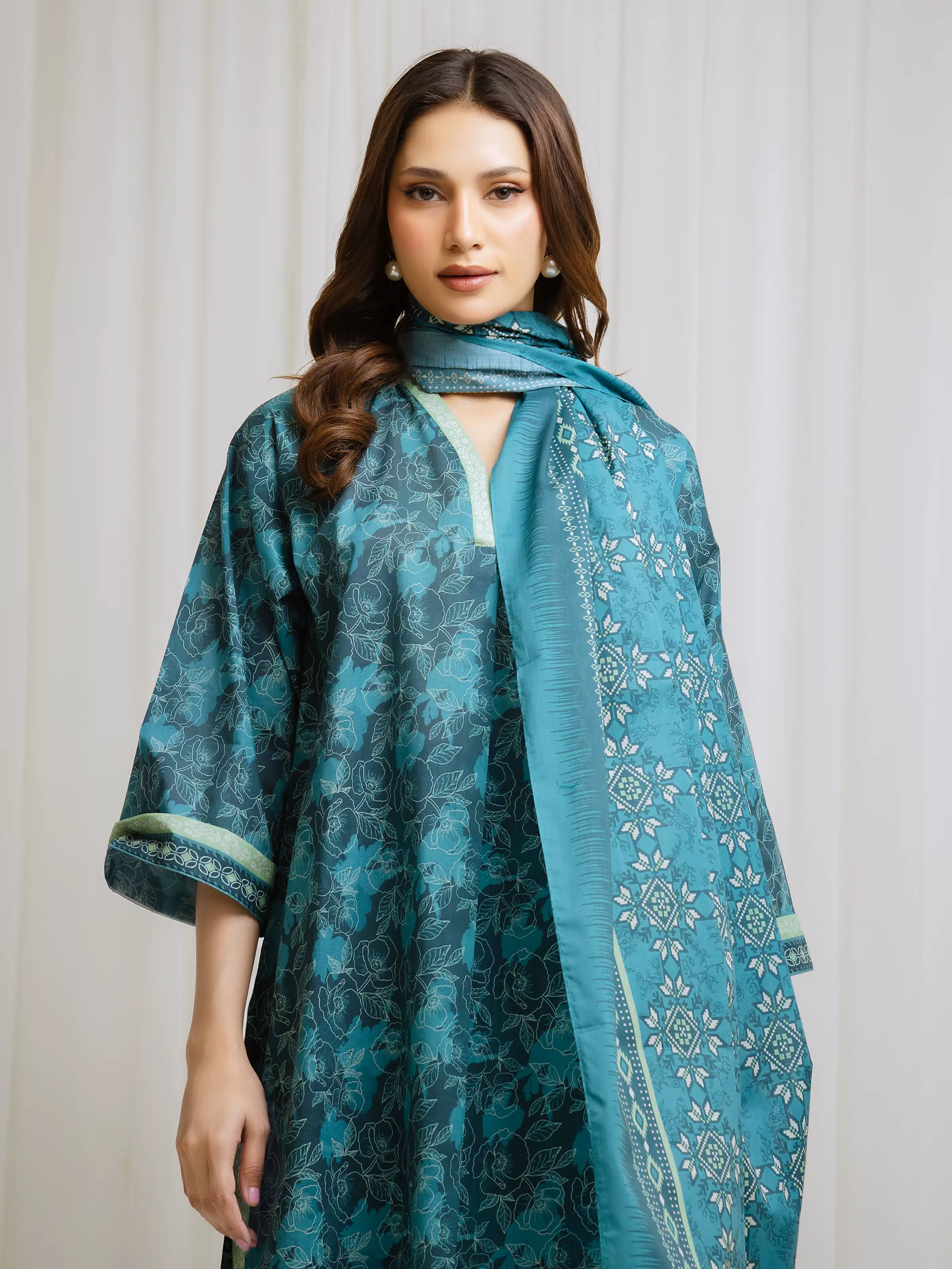 Printed Lawn Suit - EWU6A1-36694-3P - Image 2