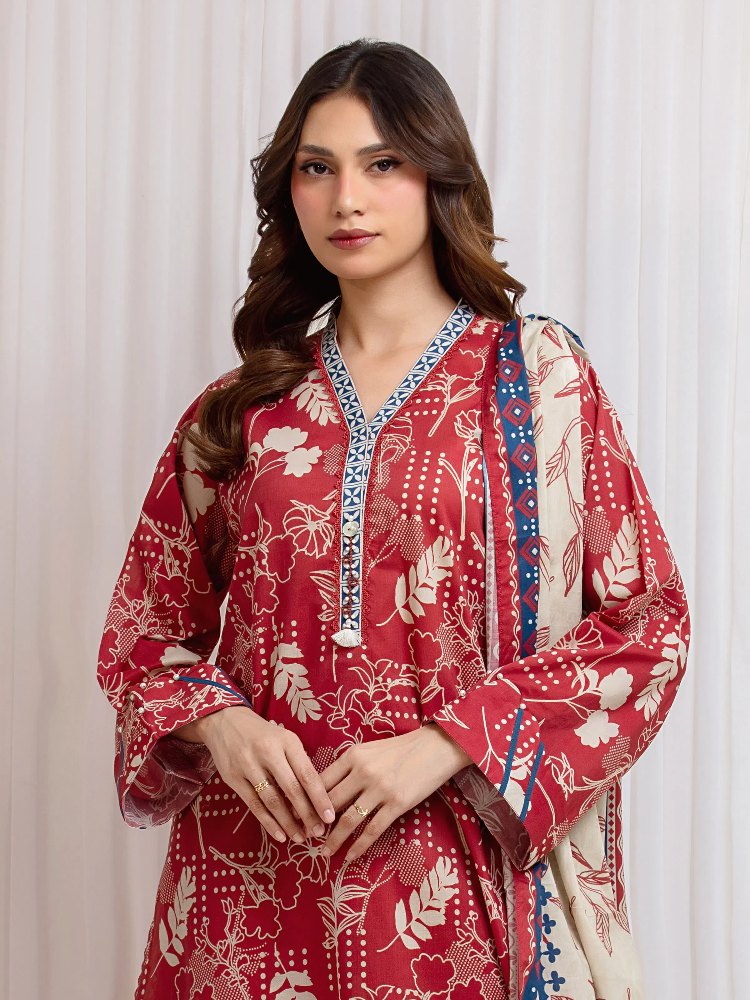 Printed Lawn Suit - EWU6A1-36696-3P - Image 2