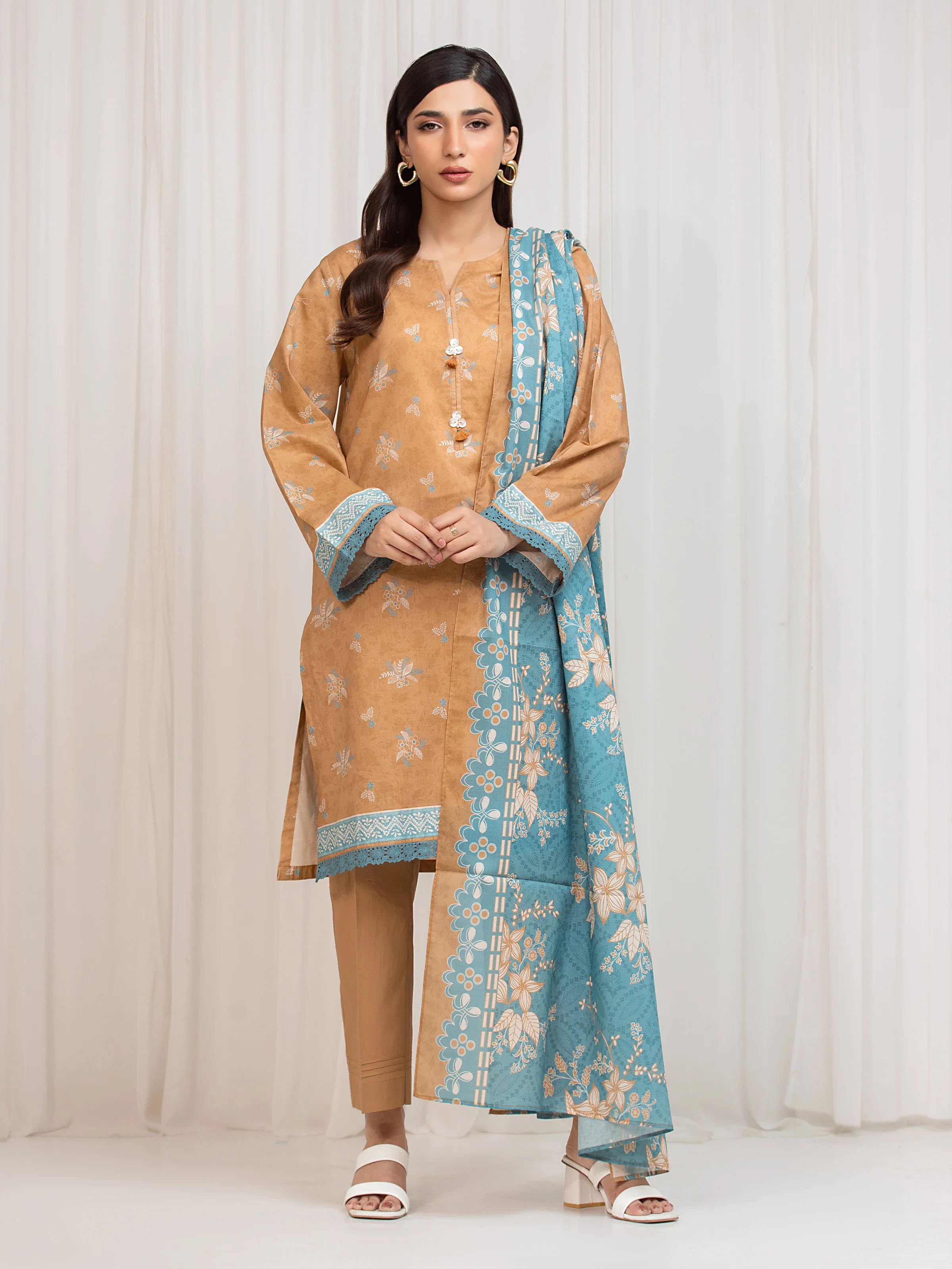 Printed Lawn Suit - EWU6A1-36699-3P