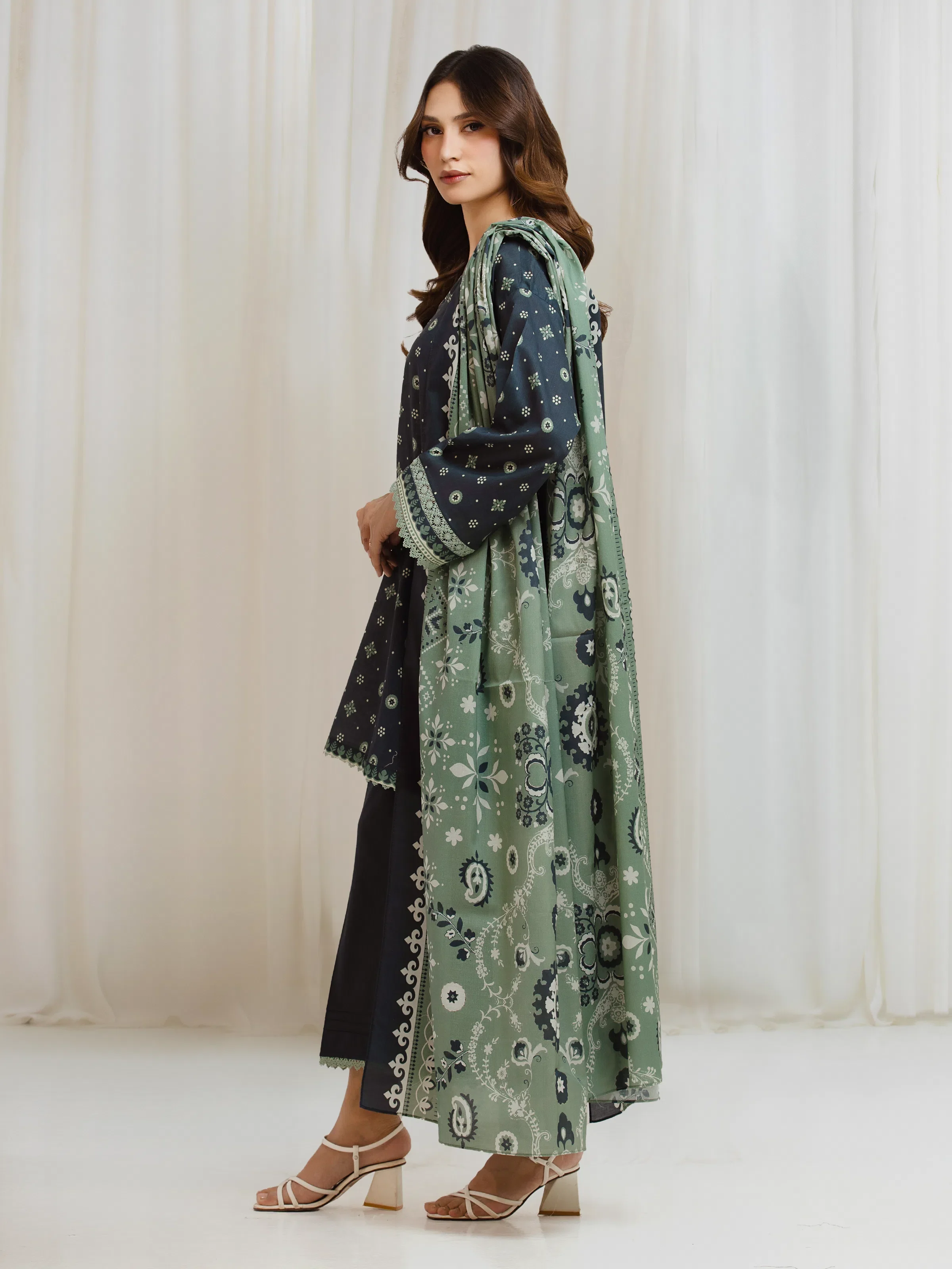 Printed Lawn Suit - EWU6A1-36702-3P - Image 5