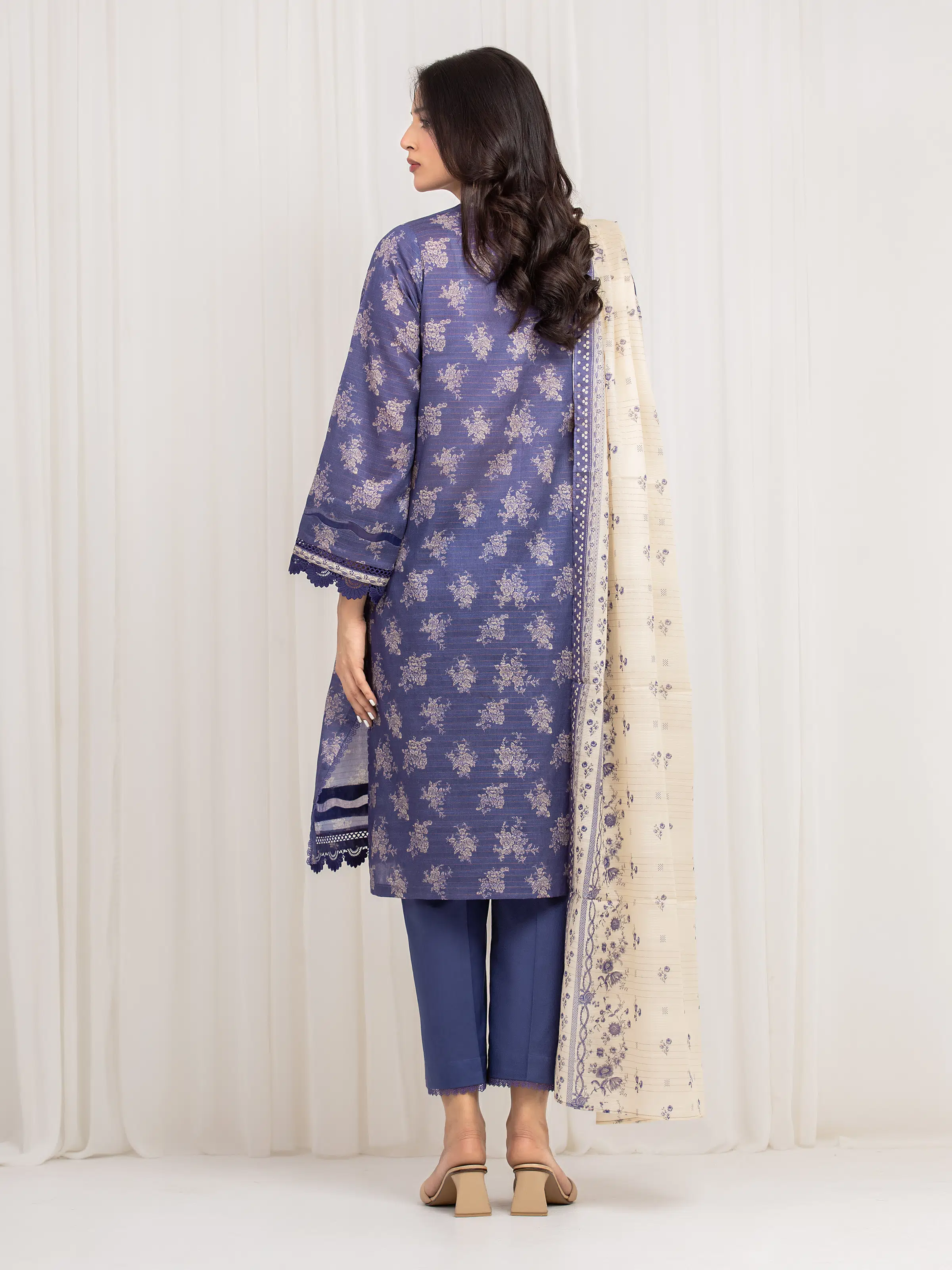 Printed Zari Lawn Suit - EWU6M6-001-3P - Image 6
