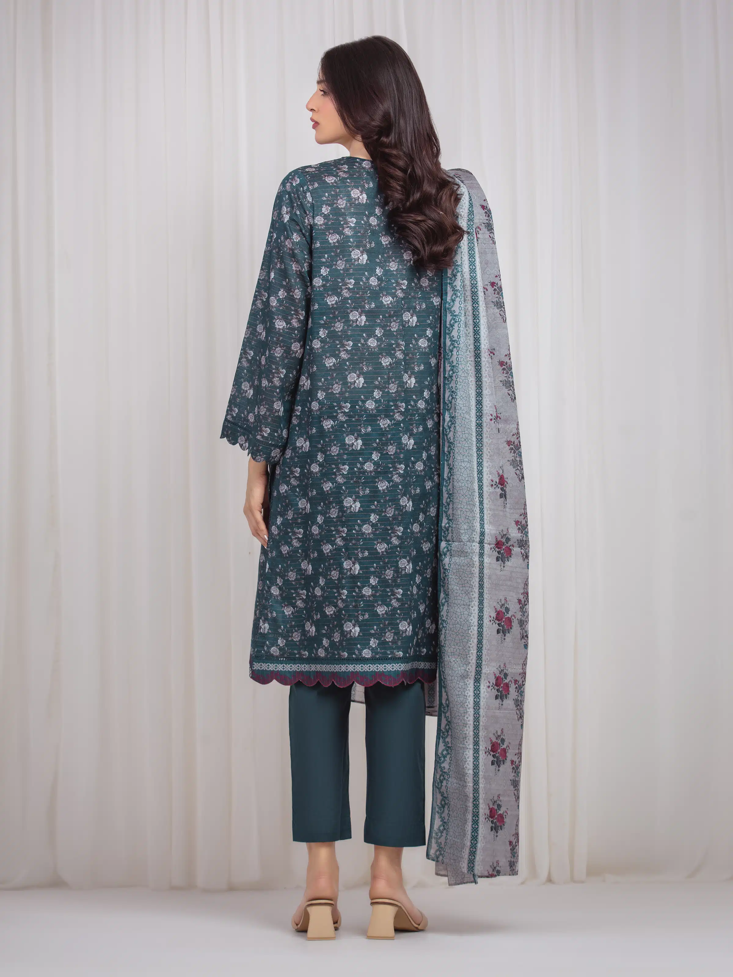 Printed Zari Lawn Suit - EWU6M6-002-3P - Image 6