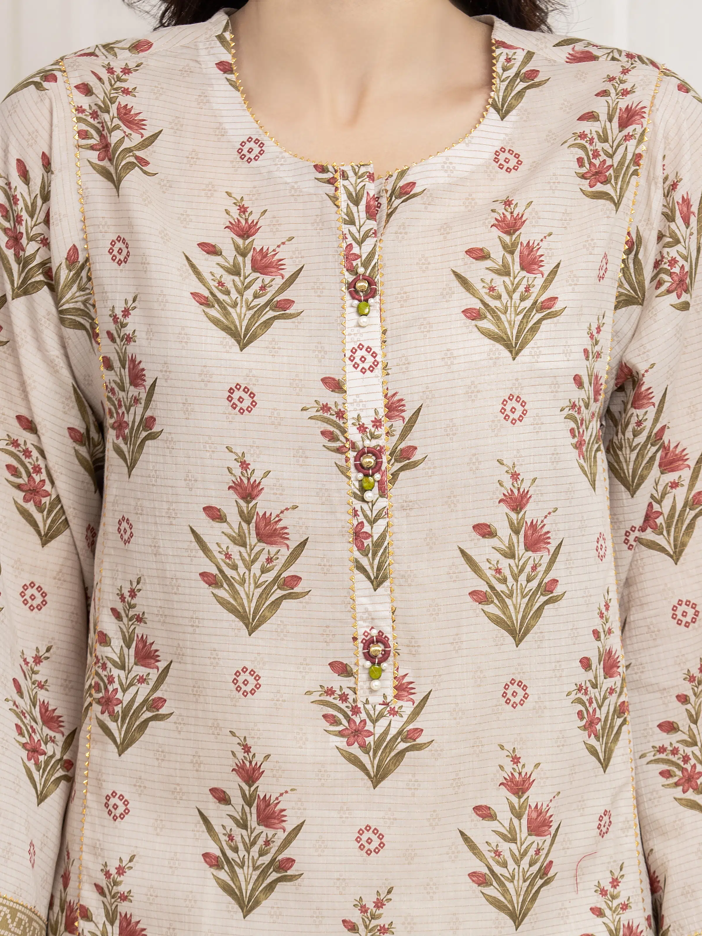 Printed Zari Lawn Suit - EWU6M6-010-3P - Image 3
