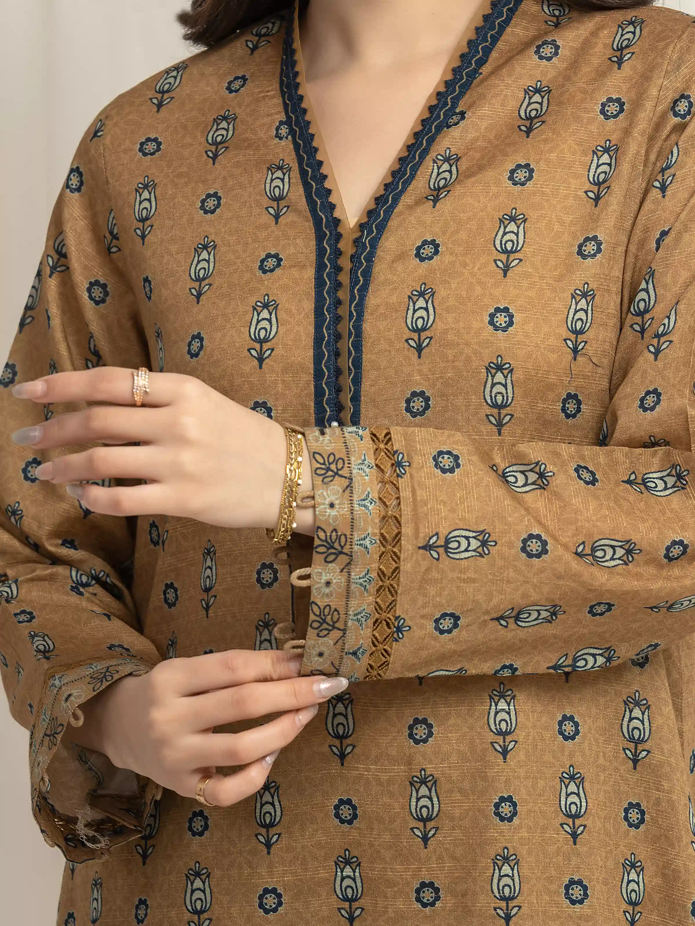 Printed Lawn Suit - EWU6M6-032-3P - Image 3