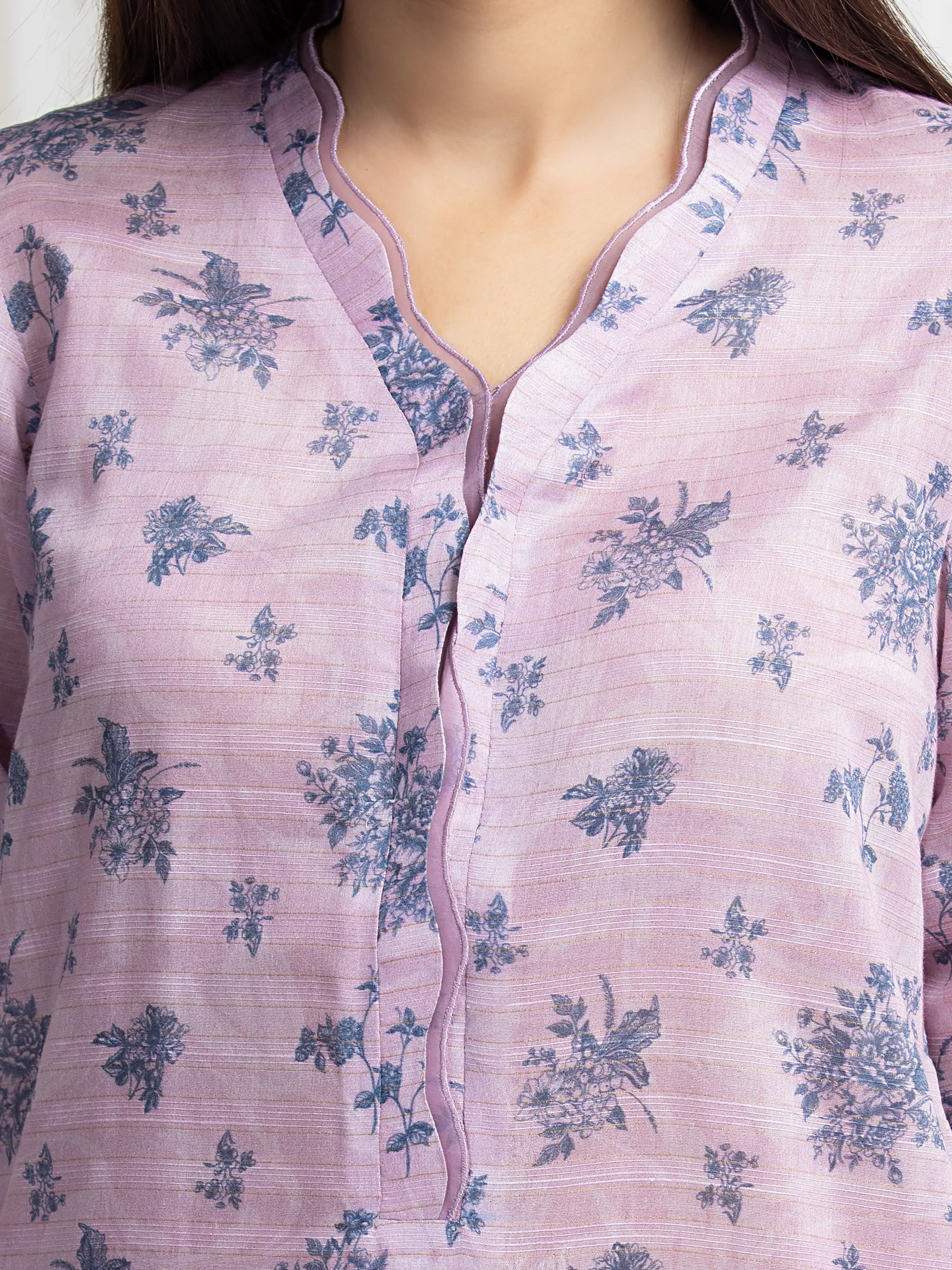 Printed Zari Lawn Suit - EWU6M6-067-3P - Image 4