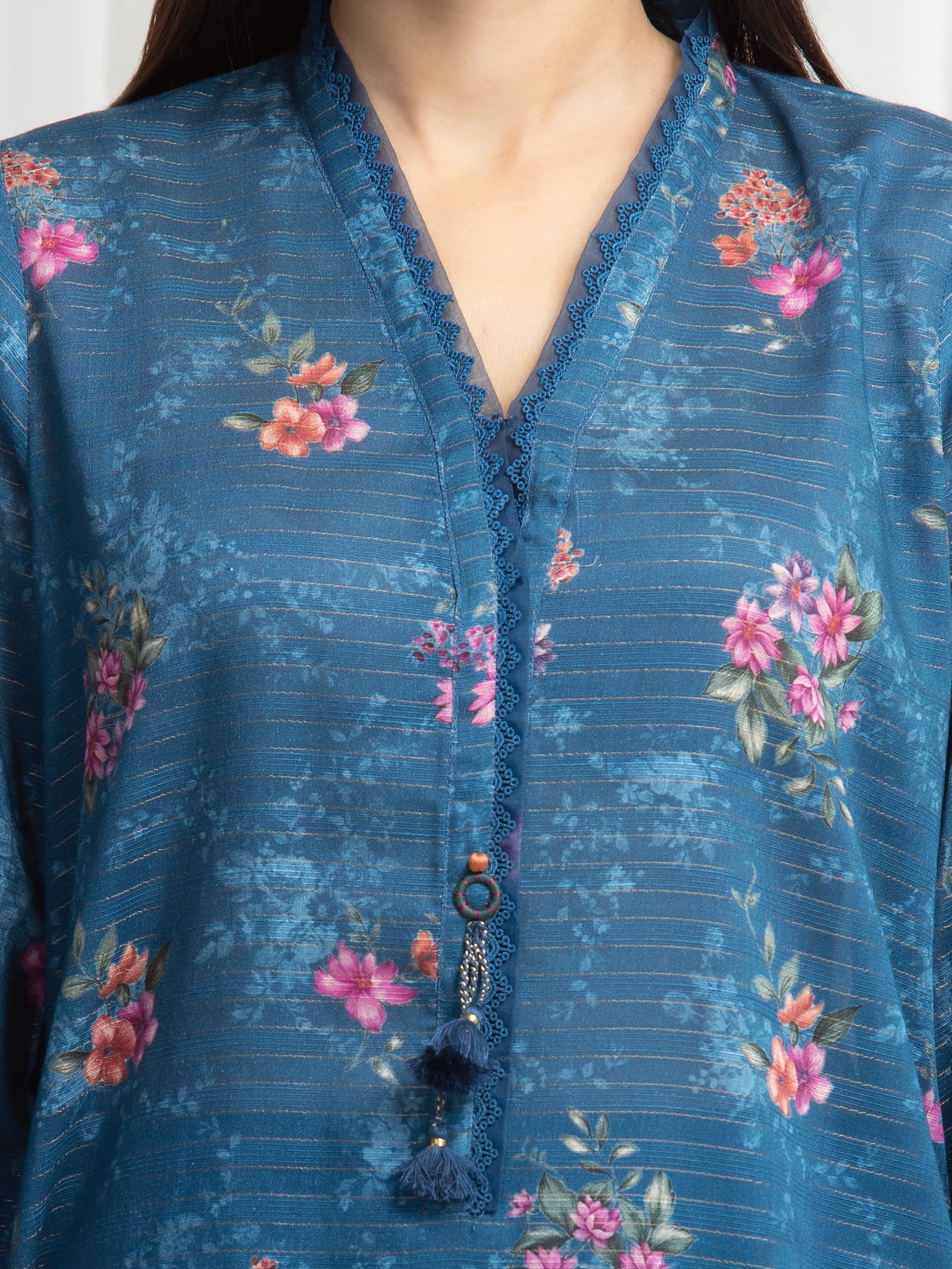 Printed Zari Lawn Suit - EWU6M6-073-3P - Image 4