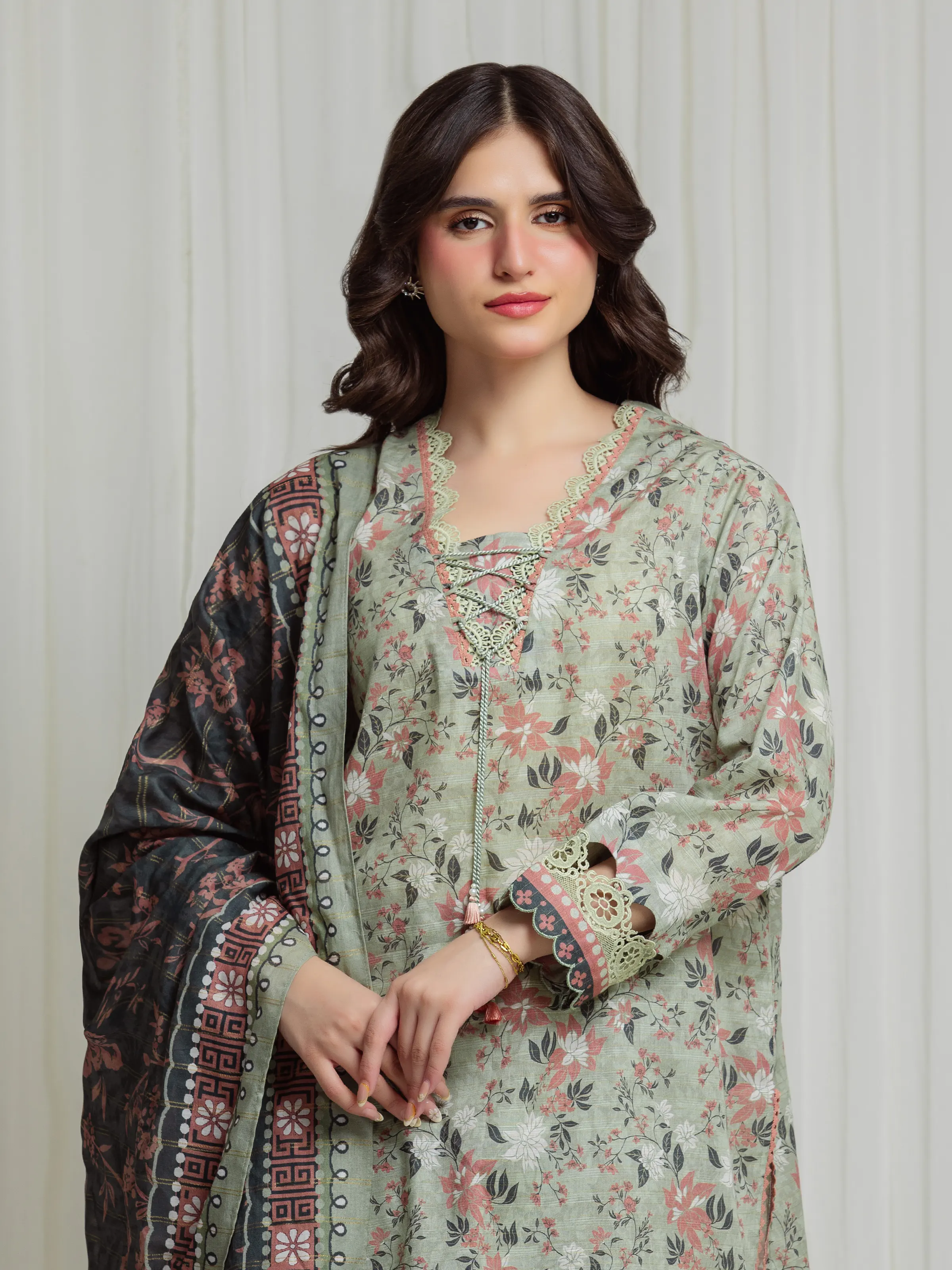 Printed Zari Lawn Suit - EWU6M6-085-3P - Image 2