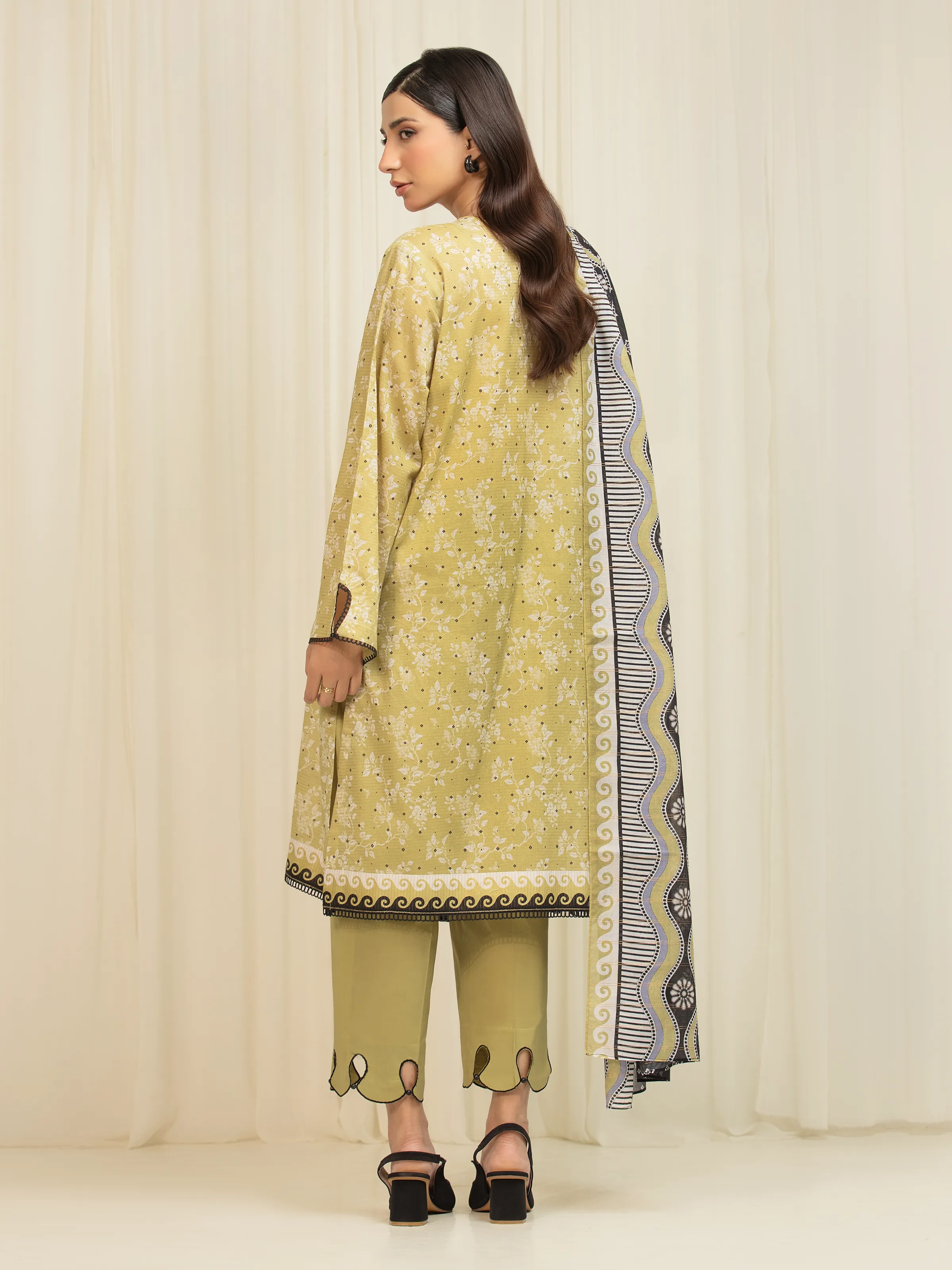 Printed Zari Lawn Suit - EWU6M6-044-3P - Image 6