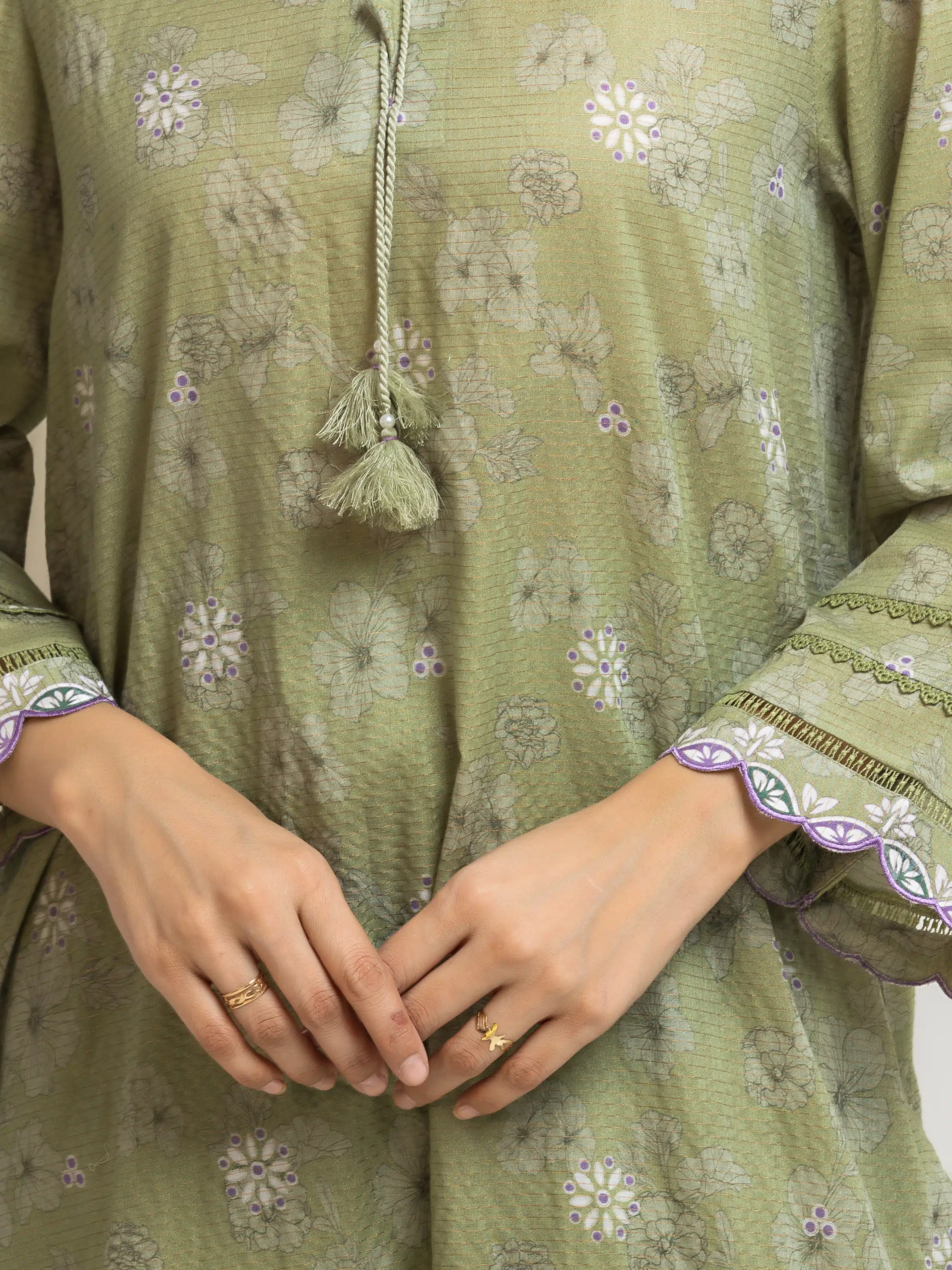 Printed Zari Lawn Suit - EWU6M6-047-3P - Image 3