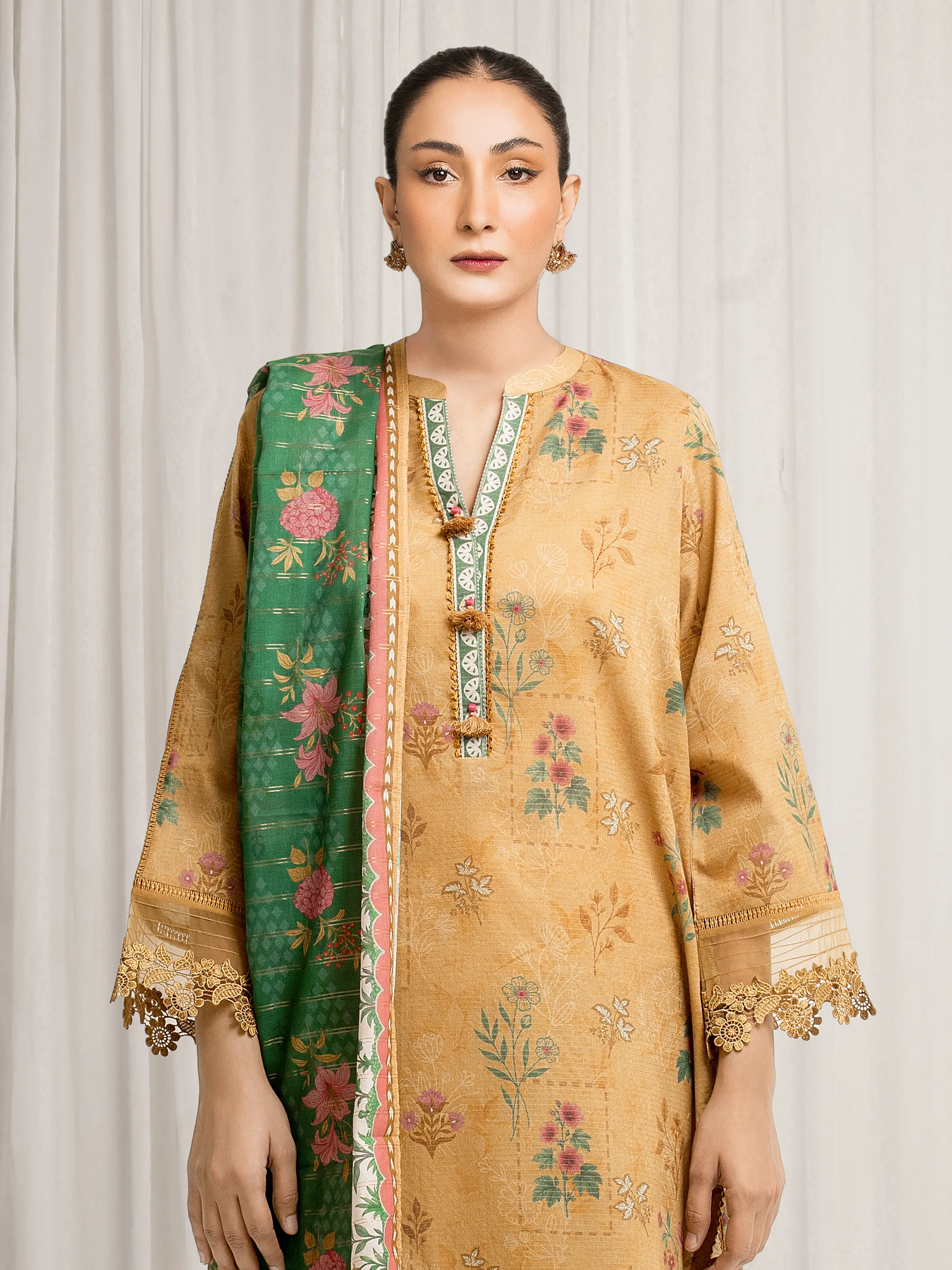Printed Zari Lawn Suit - EWU6M6-053-3P - Image 2