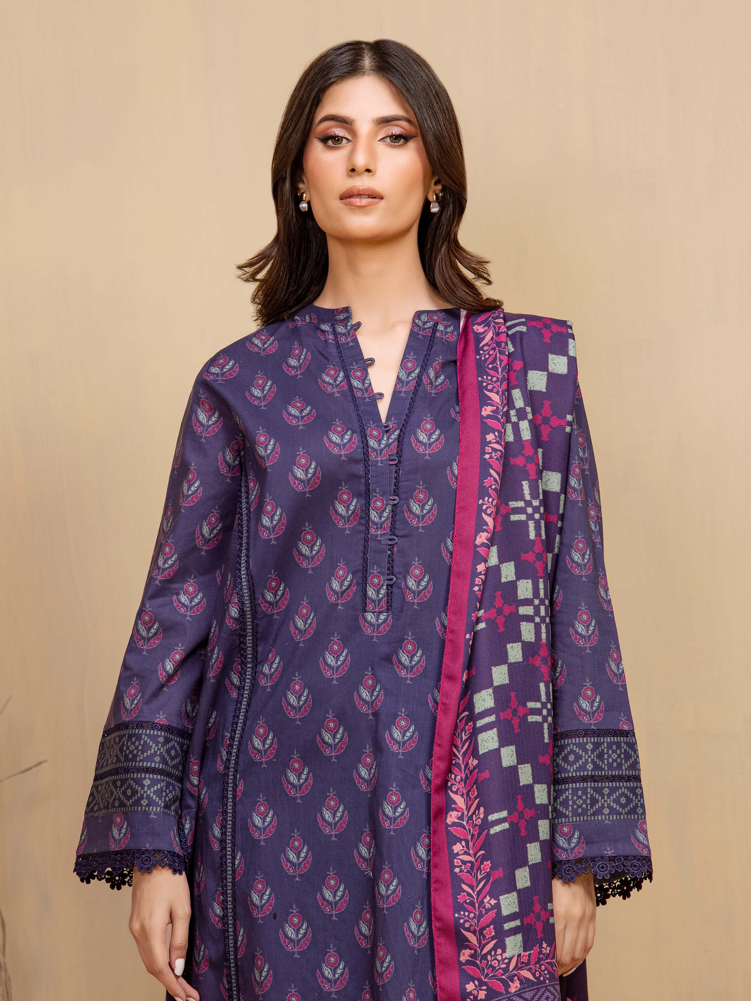 Printed Khaddar Suit - EWU5M3-023-3P - Image 2