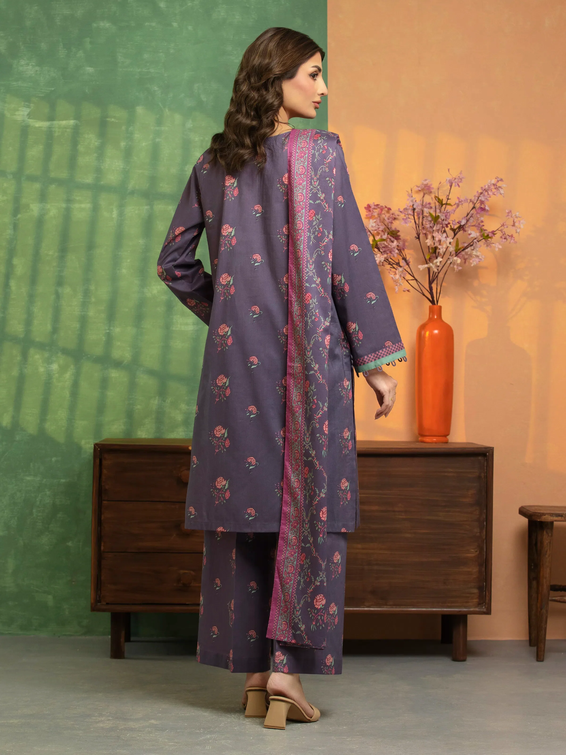 Printed Lawn Suit - EWU5A1-35178-3P - Image 2