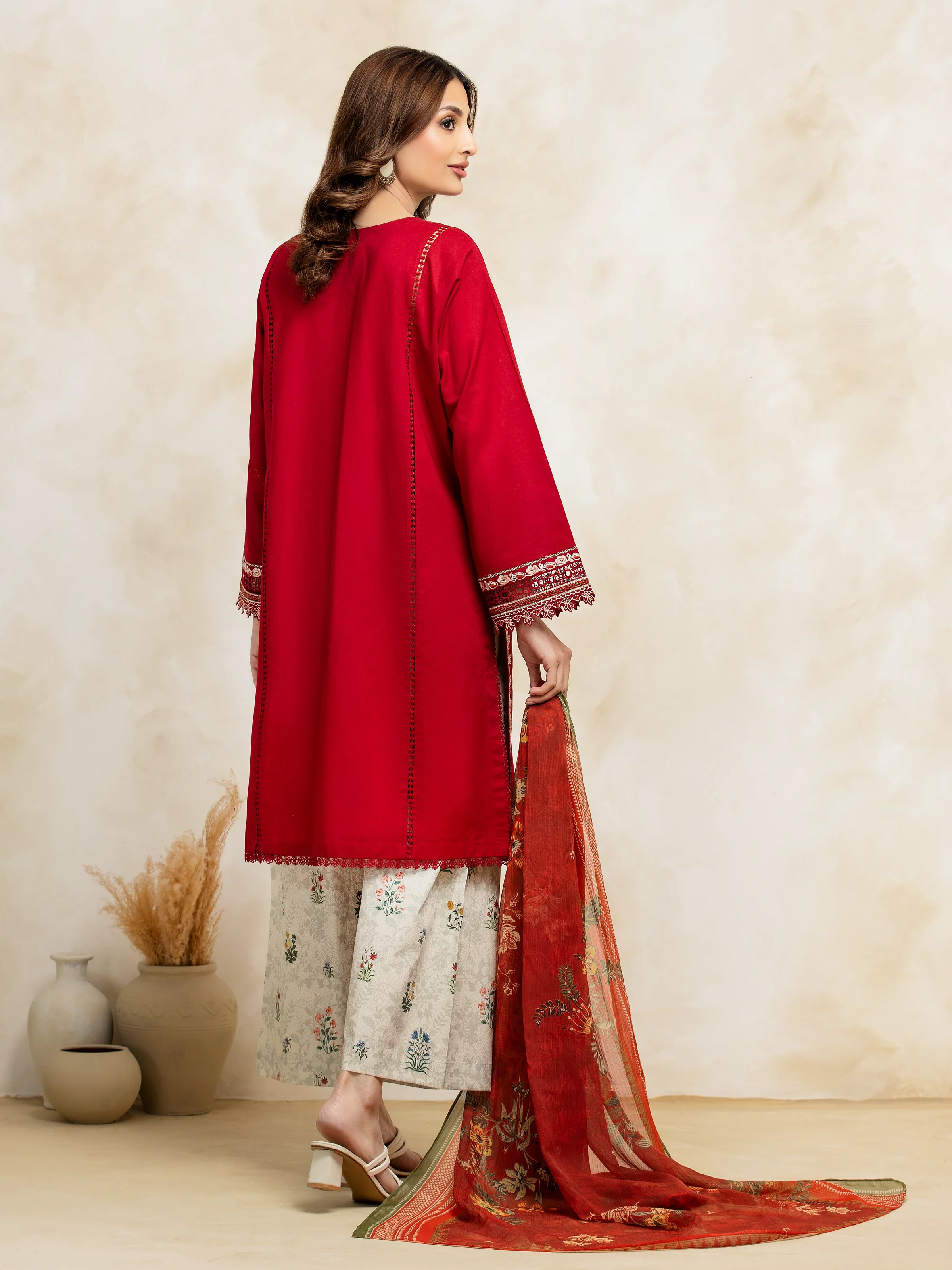 Embroidered Cambric Suit - EWU5V2-31030-3P - Image 5
