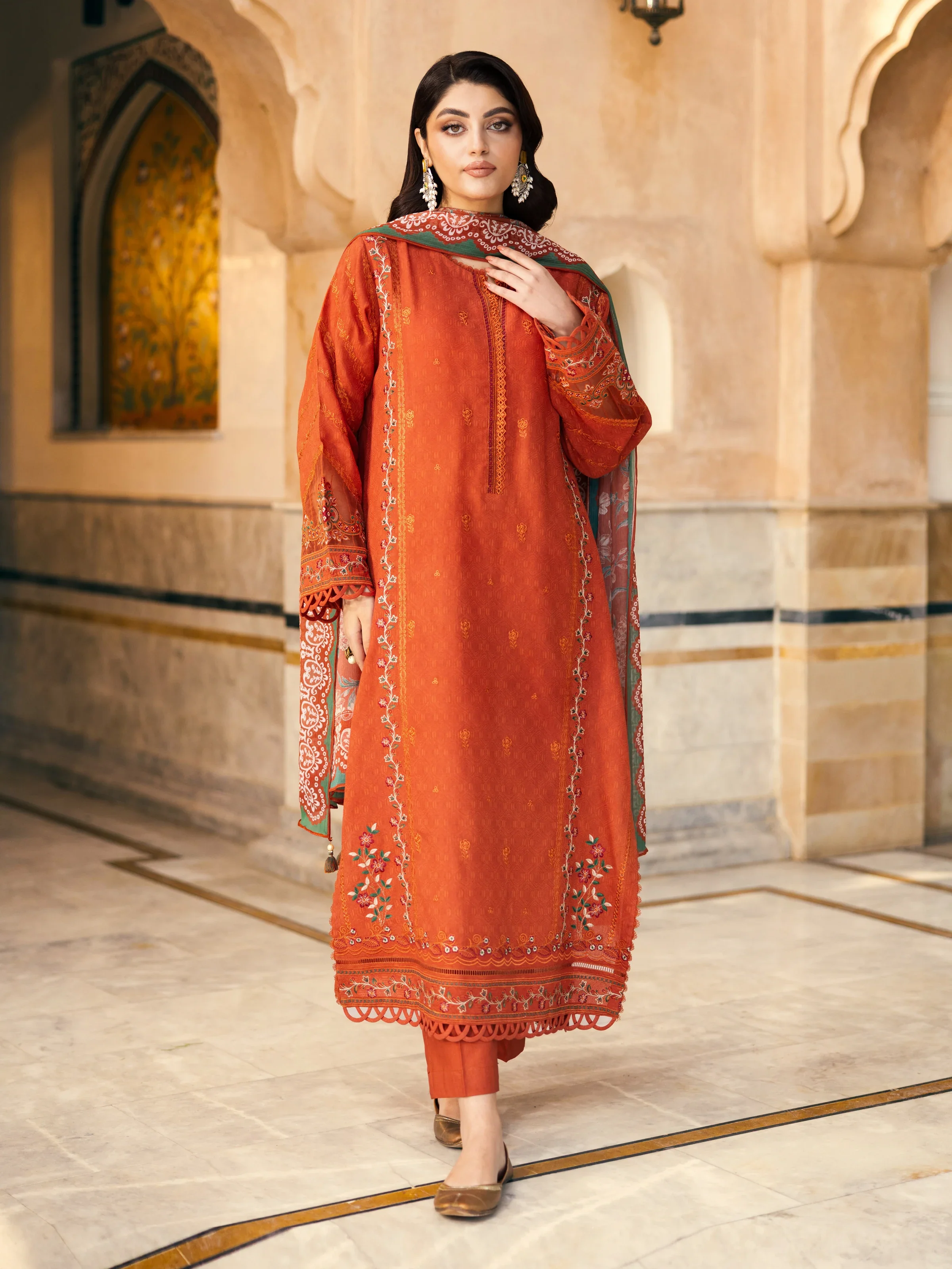 Embroidered Dobby Suit - EWU5V7-30269-3P