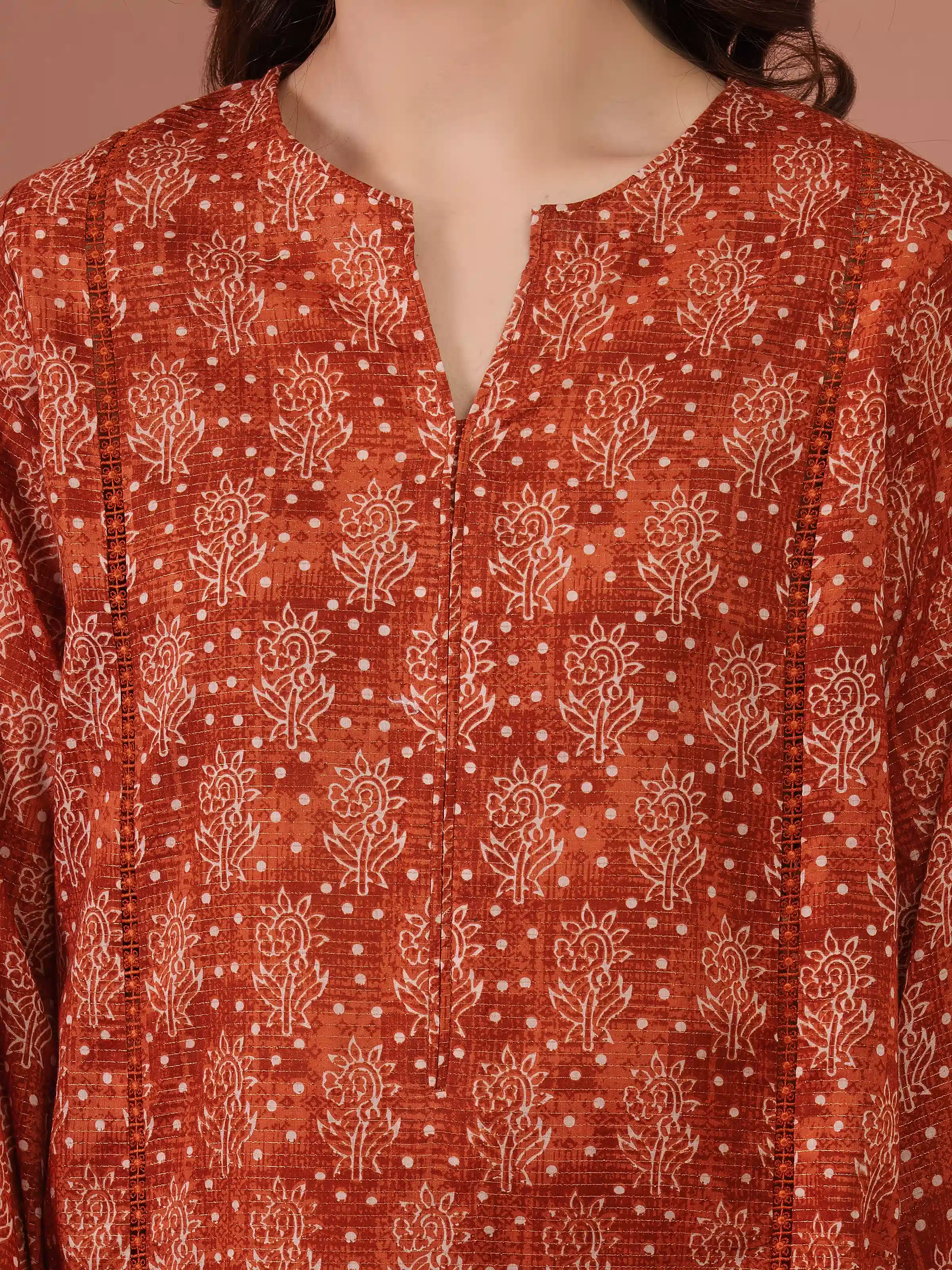 Printed Zari Lawn Suit - EWU5M6-021-3P - Image 3