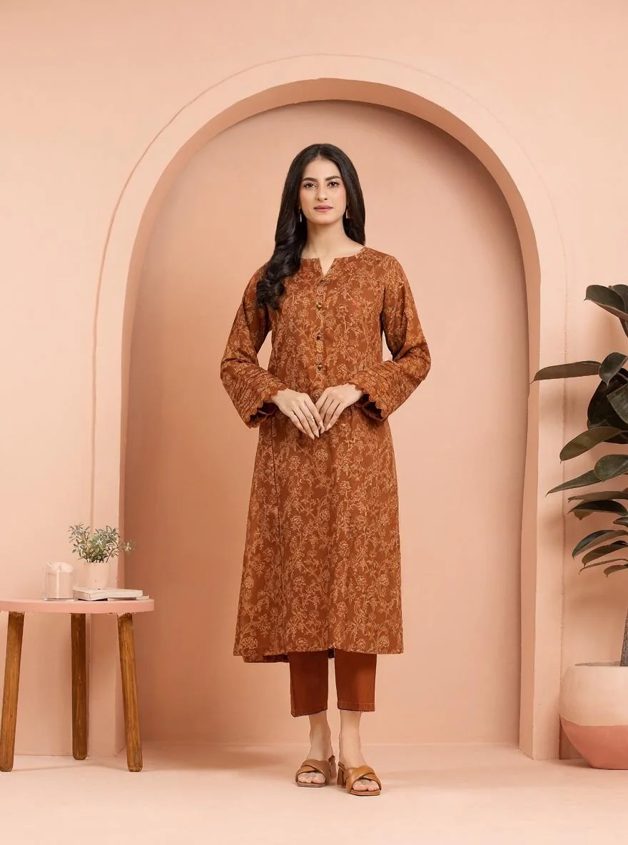 Printed Khaddar Shirt Trouser - EWU24M3-101ST