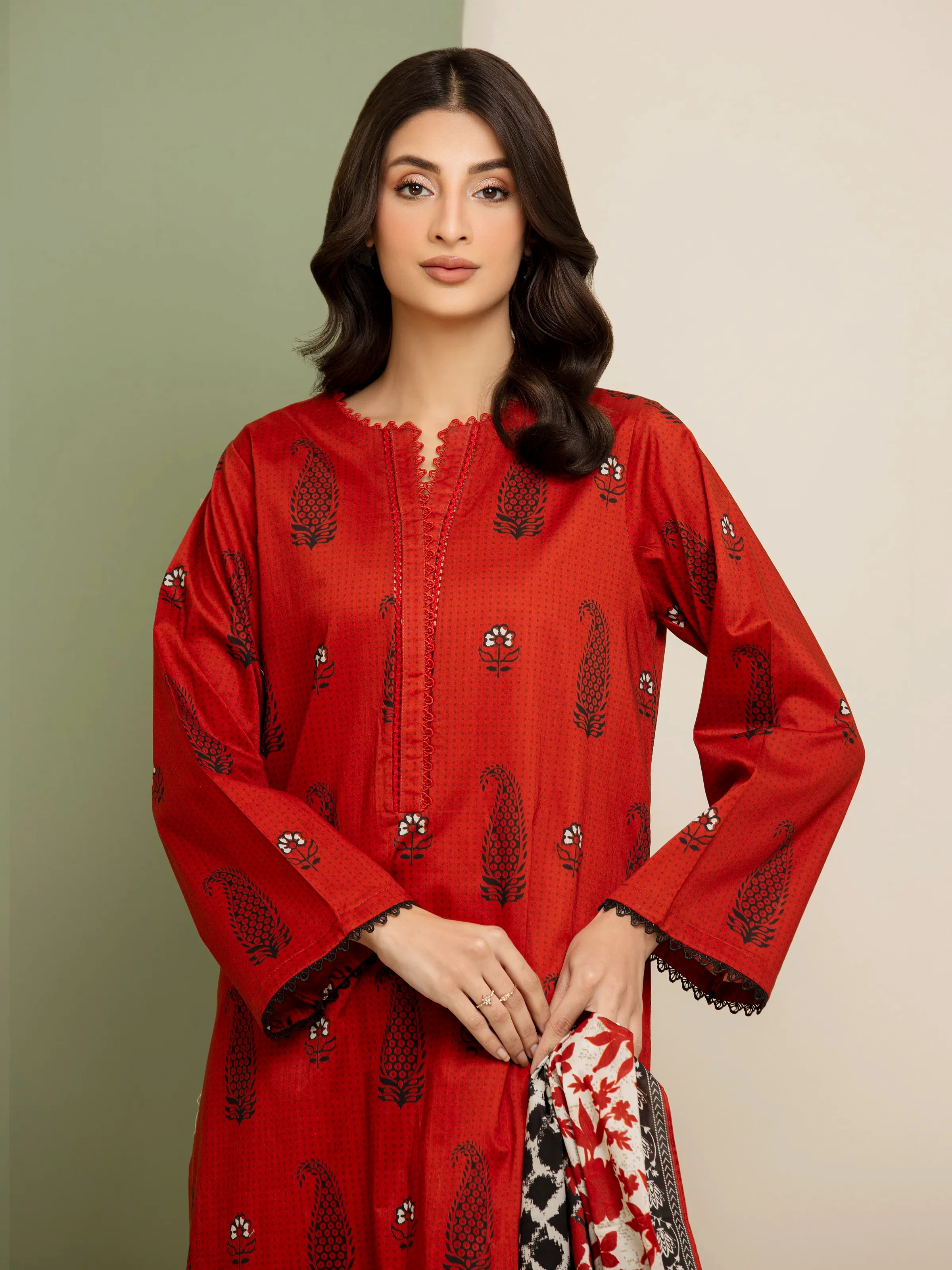 Printed Lawn Suit - EWU5A1-35127-3P - Image 3