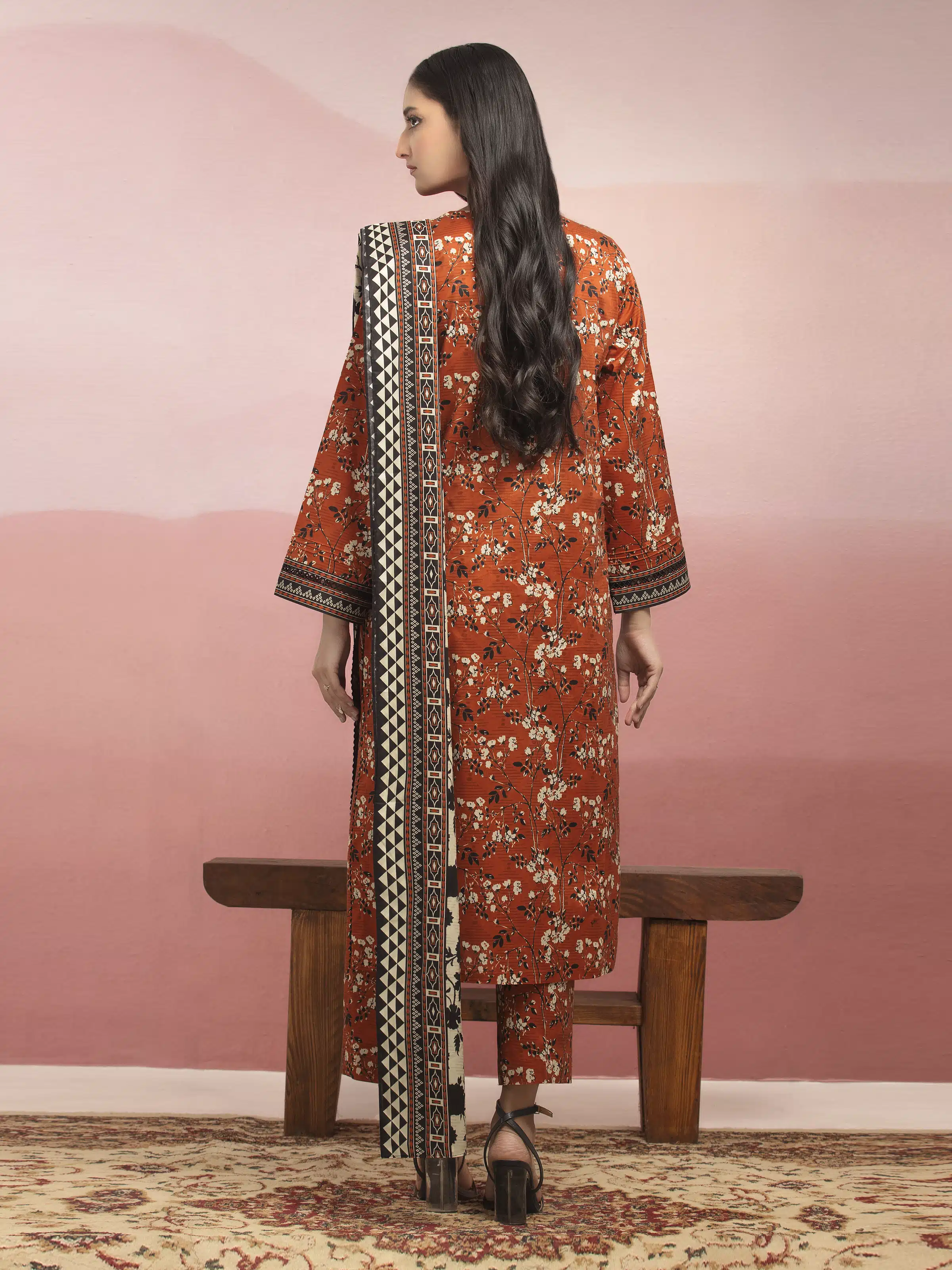 Printed Lawn Suit - EWU5A1-35133-3P - Image 2