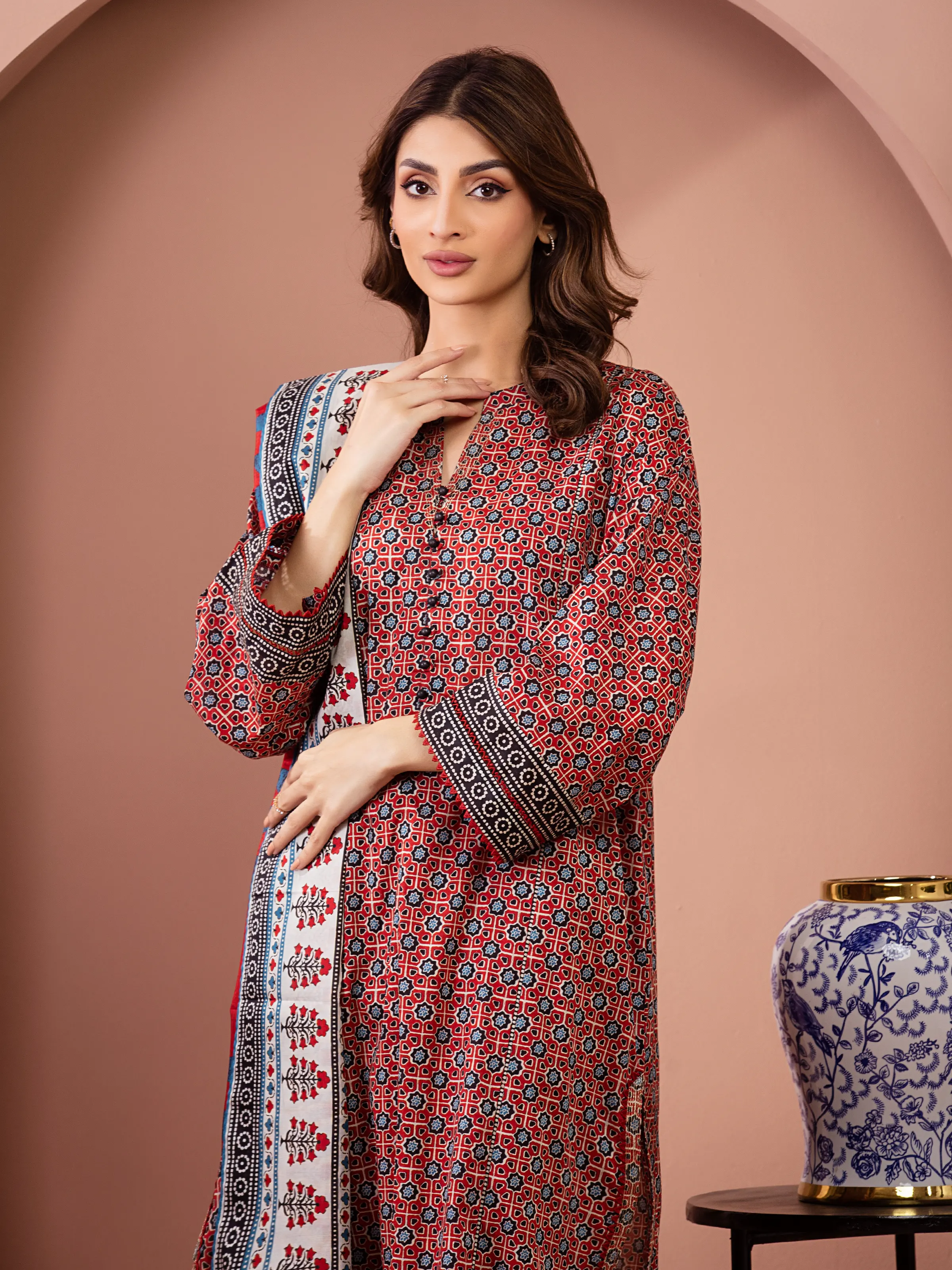 Printed Lawn Suit - EWU5A1-35281-3P - Image 2
