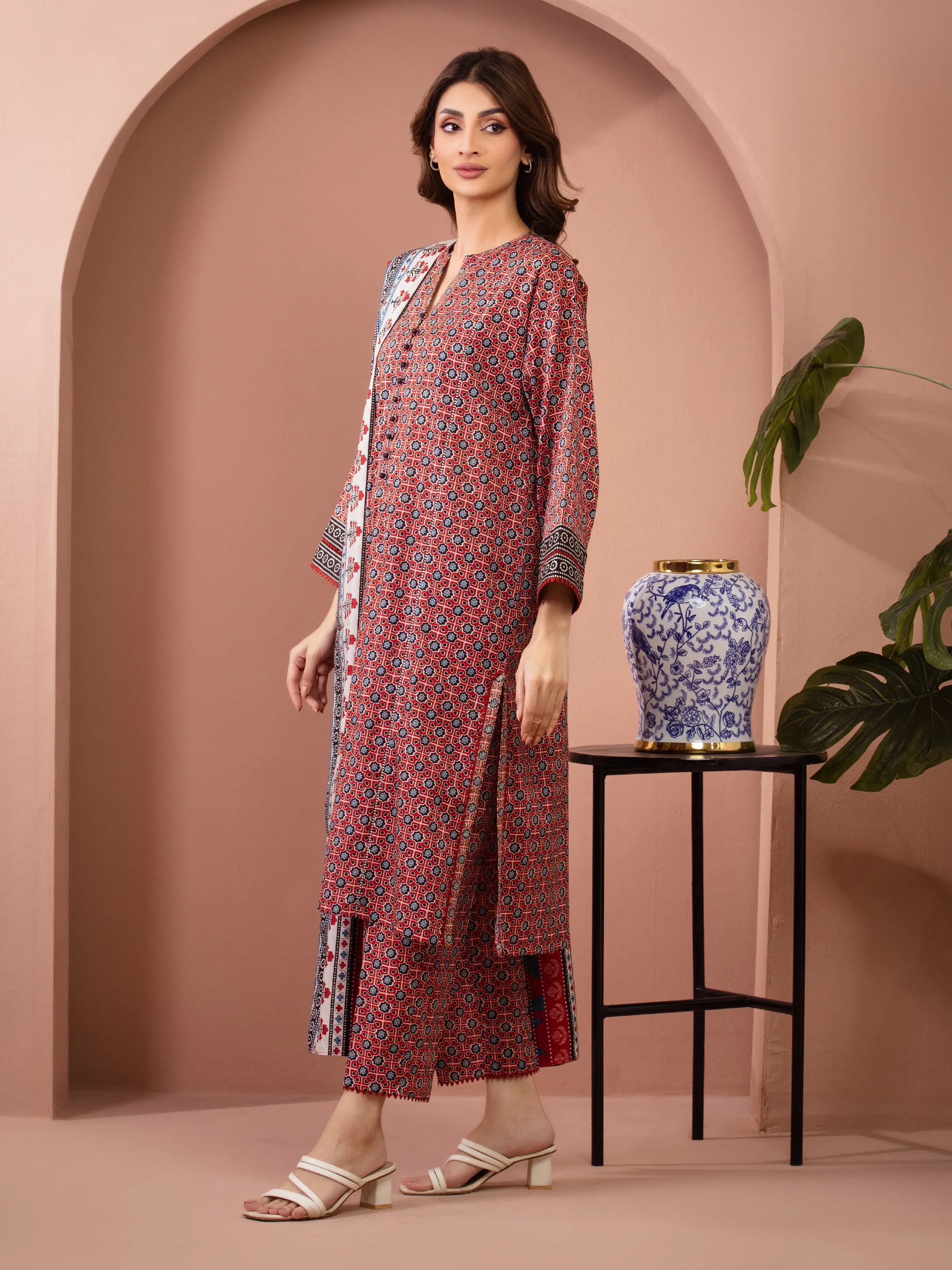 Printed Lawn Suit - EWU5A1-35281-3P - Image 5