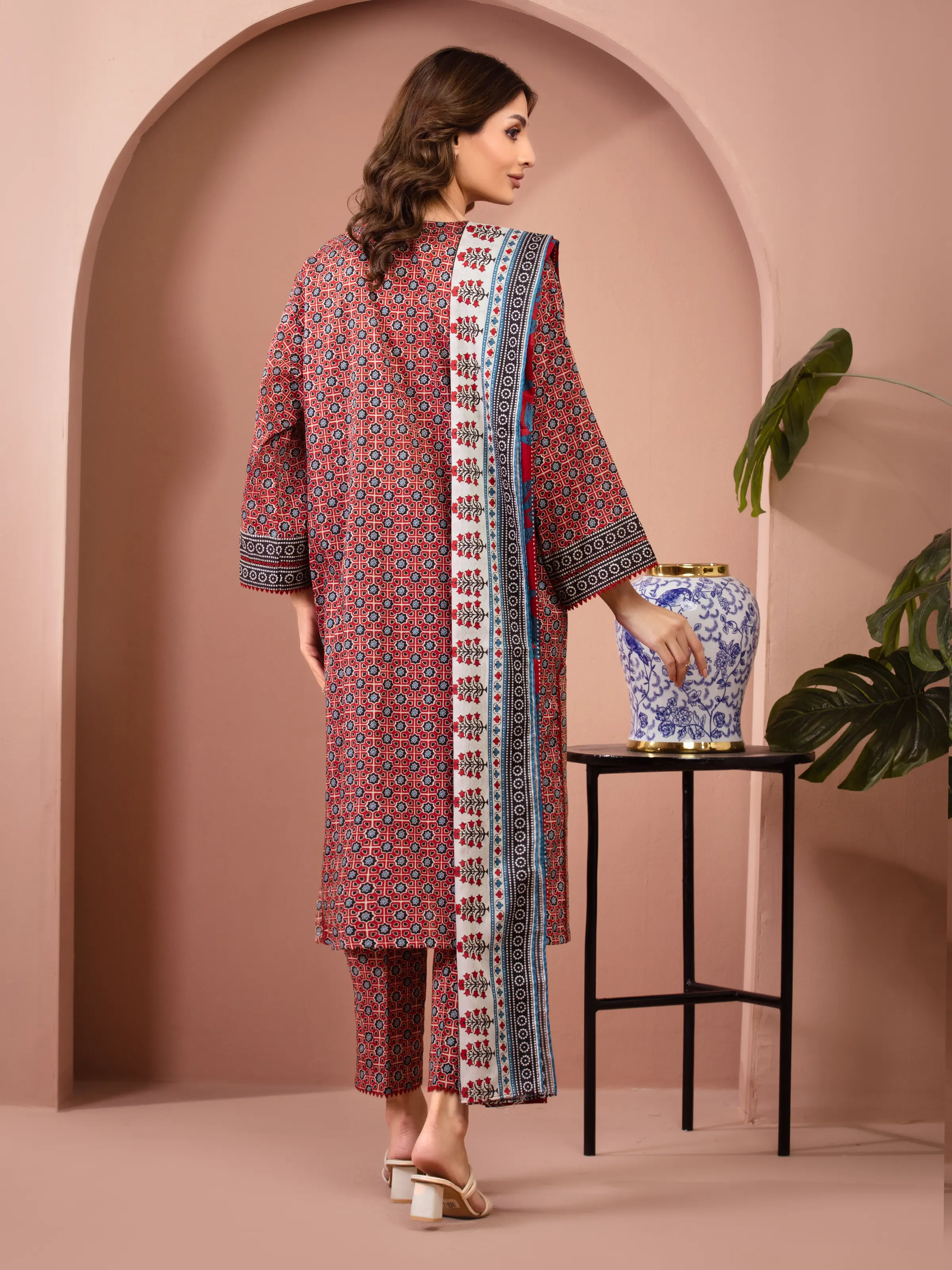 Printed Lawn Suit - EWU5A1-35281-3P - Image 6